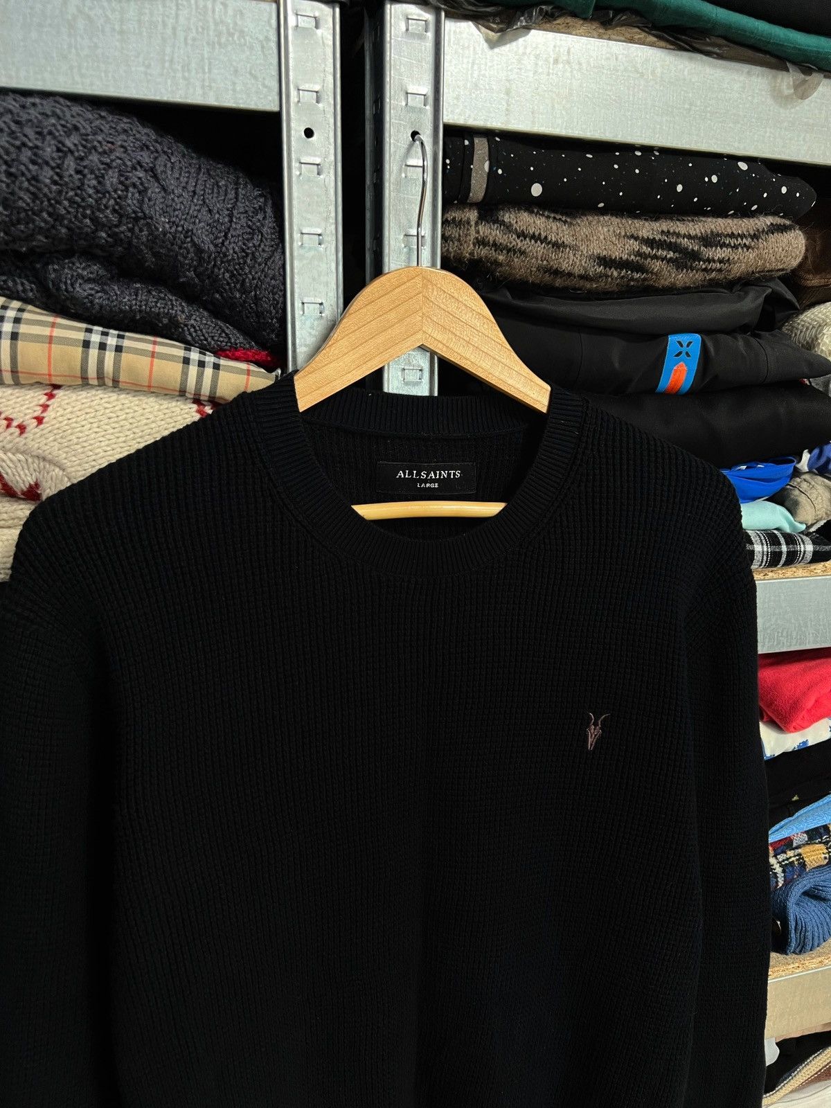 Allsaints × Designer Allsaints Jumper Sweater Waffle Knit Men’s Sweatshirt Size L Size US L / EU 52-54 / 3 - 2 Thumbnail