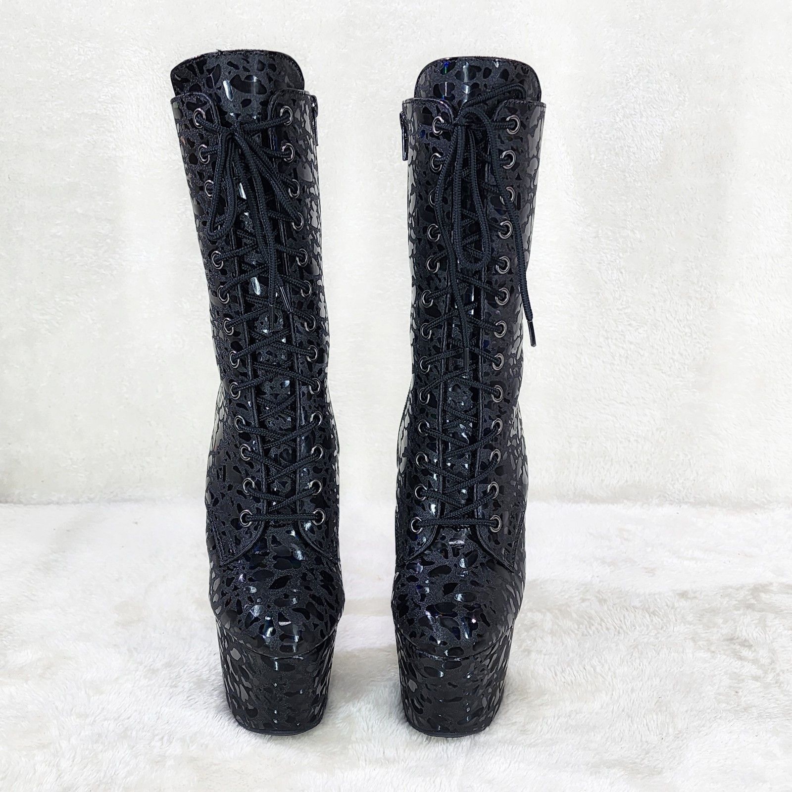 Other Adore 1040 Black Leopard Hologram 7" High Heel Platform Mid Size US 11 / IT 41 - 5 Thumbnail