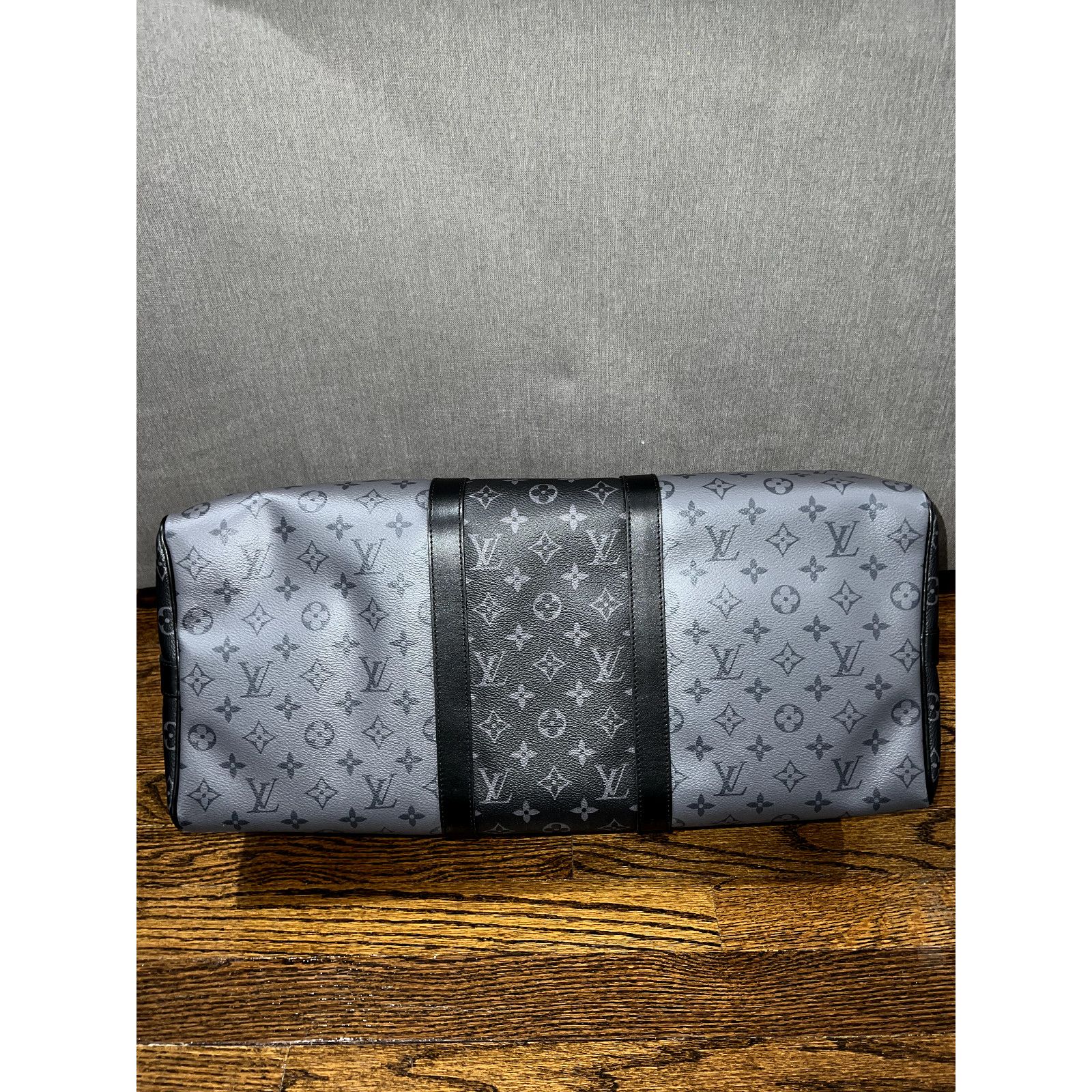 Louis Vuitton Louis Vuitton 50 Monogram Eclipse Grey LV Weekend Travel Bag Size ONE SIZE - 12 Thumbnail