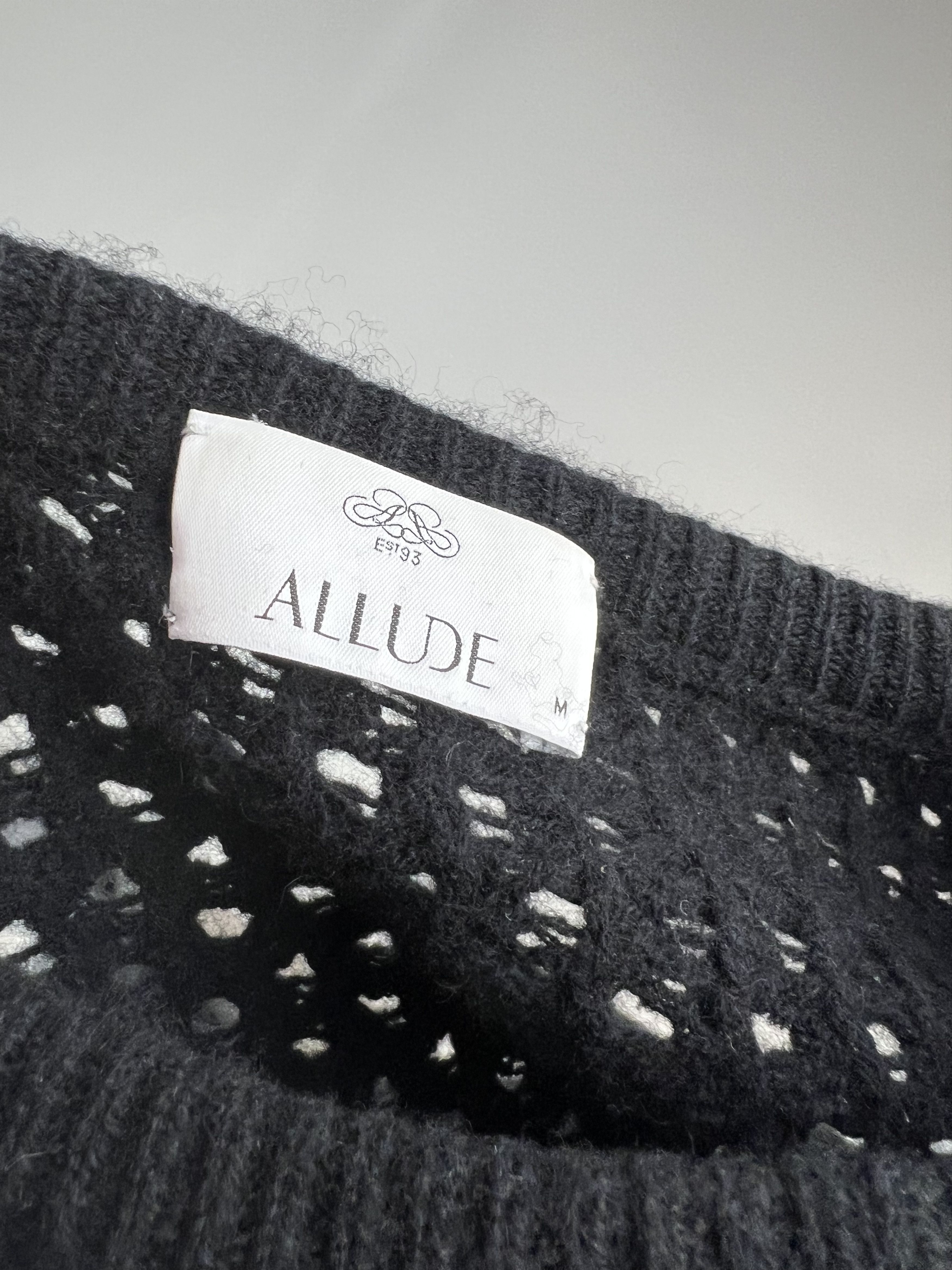 Allude Allude Black Mesh Knitted Cashmere Sweater Size S/M Size M / US 6-8 / IT 42-44 - 6 Thumbnail