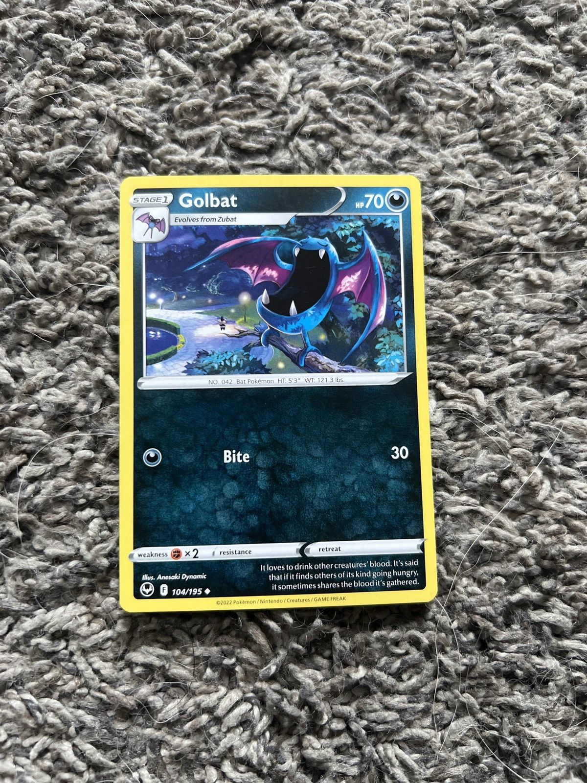Pokemon 2022 Pokémon Golbat Stage 1 Card Size ONE SIZE - 1 Thumbnail