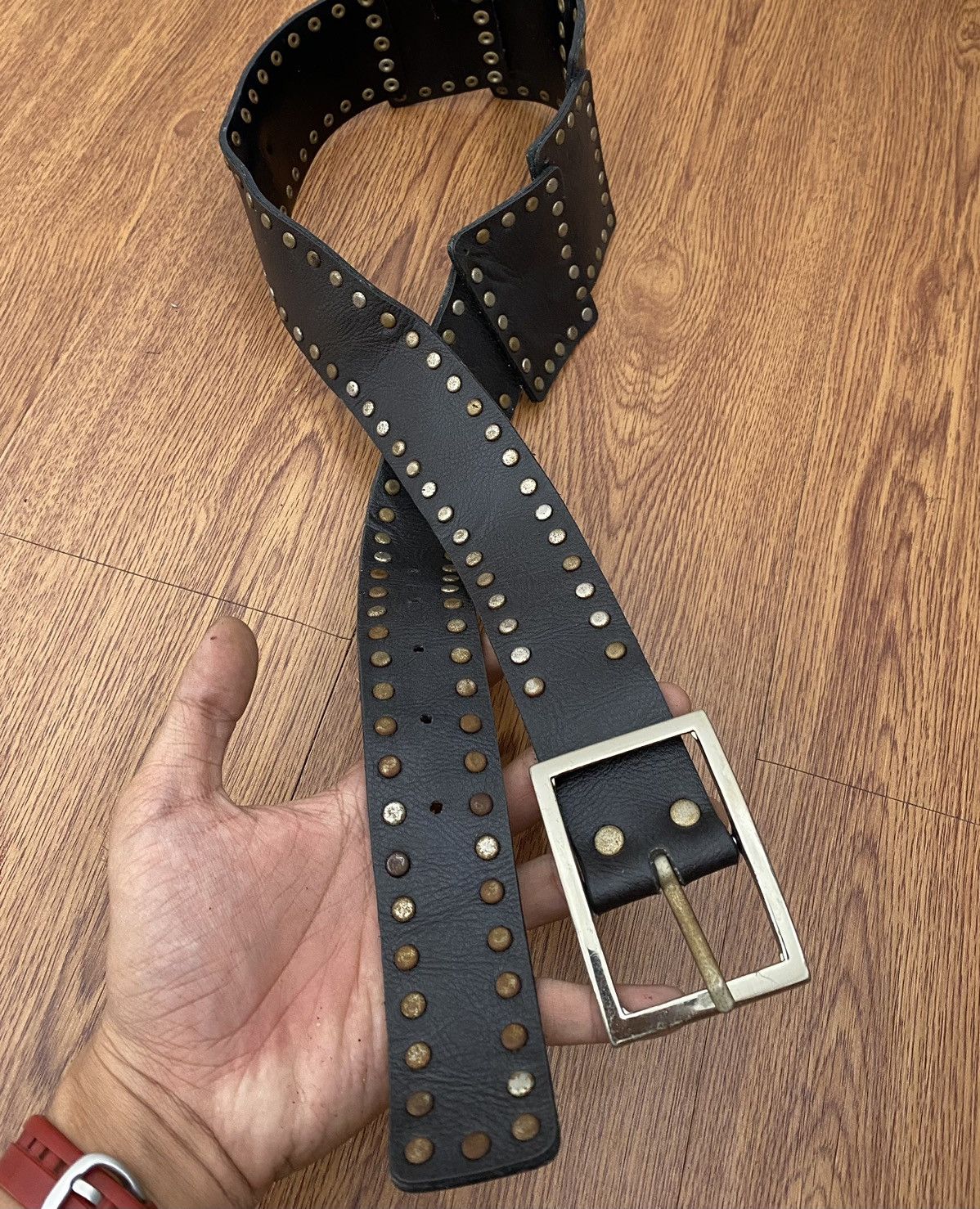 Japanese Brand Studded cube black belt Size ONE SIZE - 2 Thumbnail