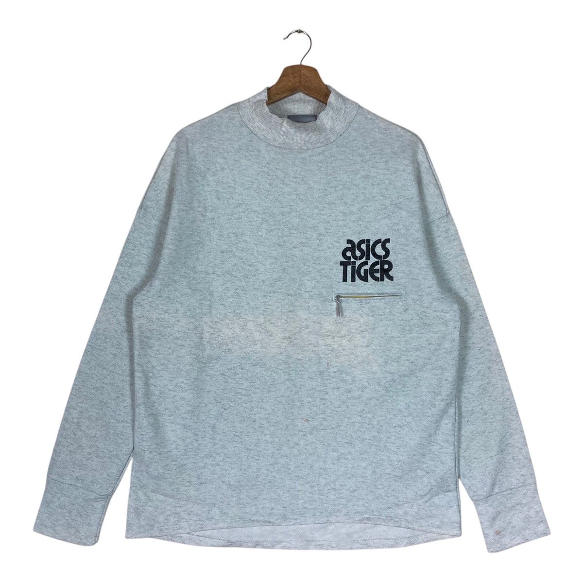 Asics Vintage Asics Tiger Single Pocket Pullover Jumper Sweatshirt Size US M / EU 48-50 / 2 - 1 Thumbnail