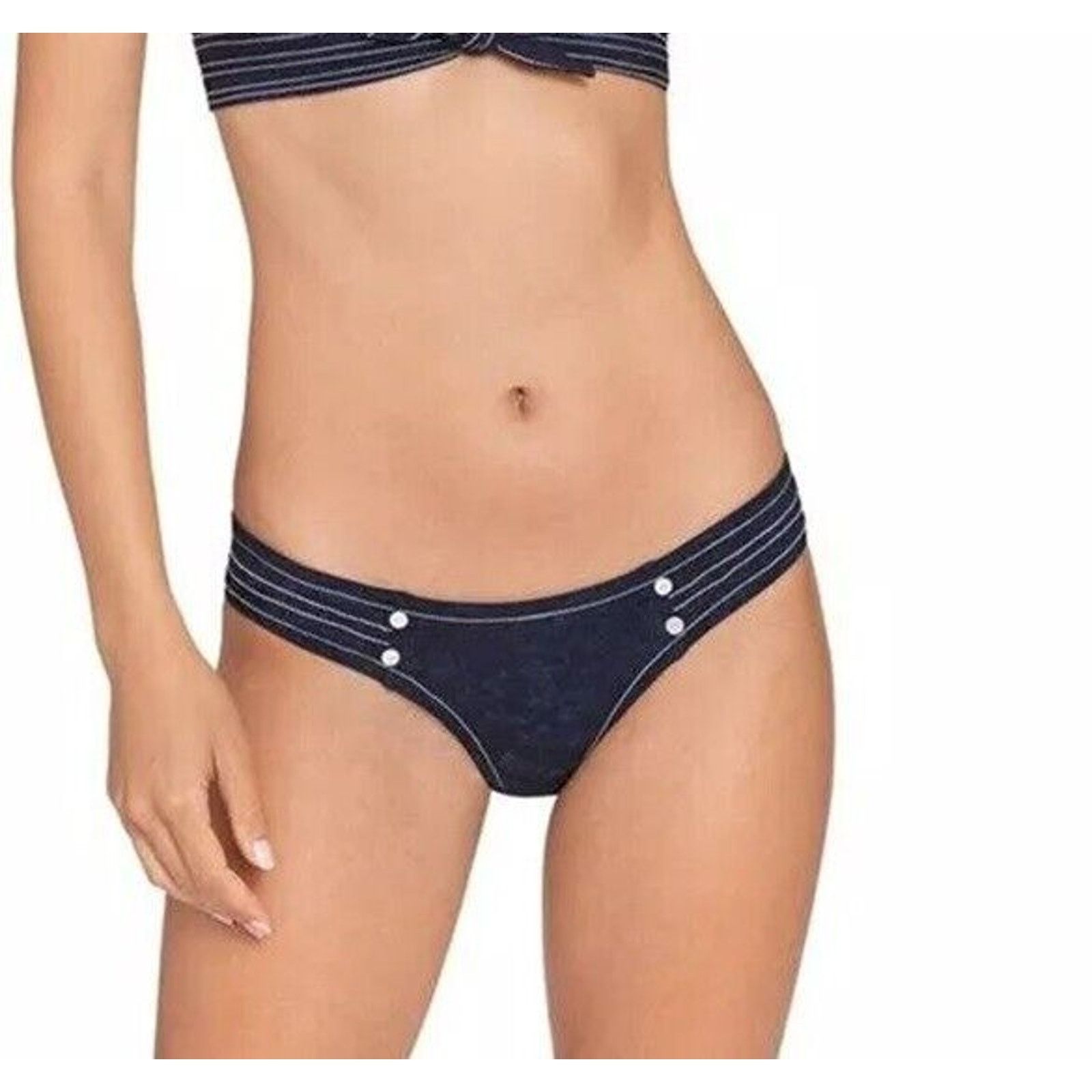 Other NWT ROBIN PICCONE Valeria Stitched Low Rise Bikini Bottom Size L / US 10 / IT 46 - 2 Thumbnail