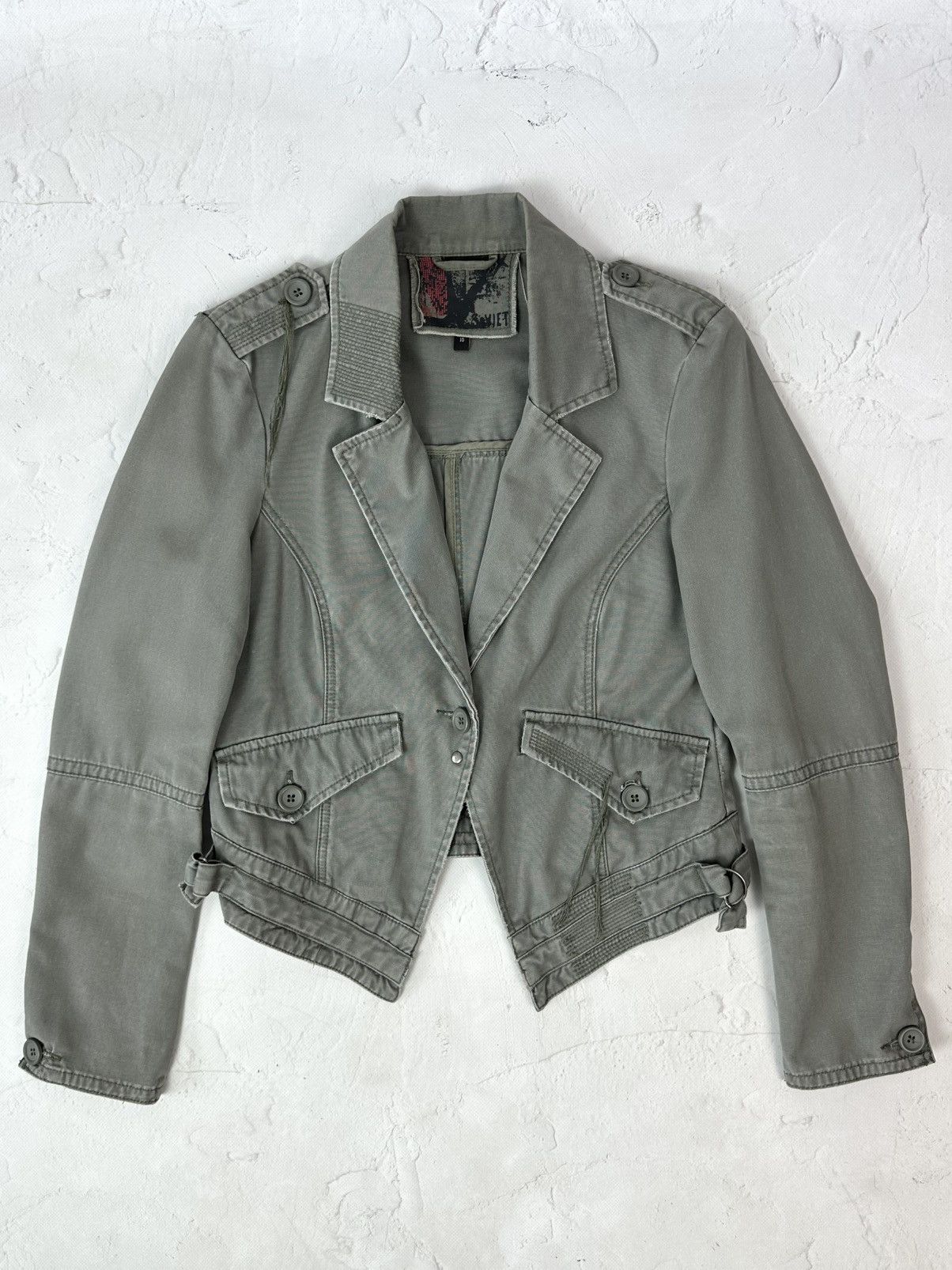 Vintage Vintage Khaki Embroidered Jacket Size L / US 10 / IT 46 - 1 Thumbnail