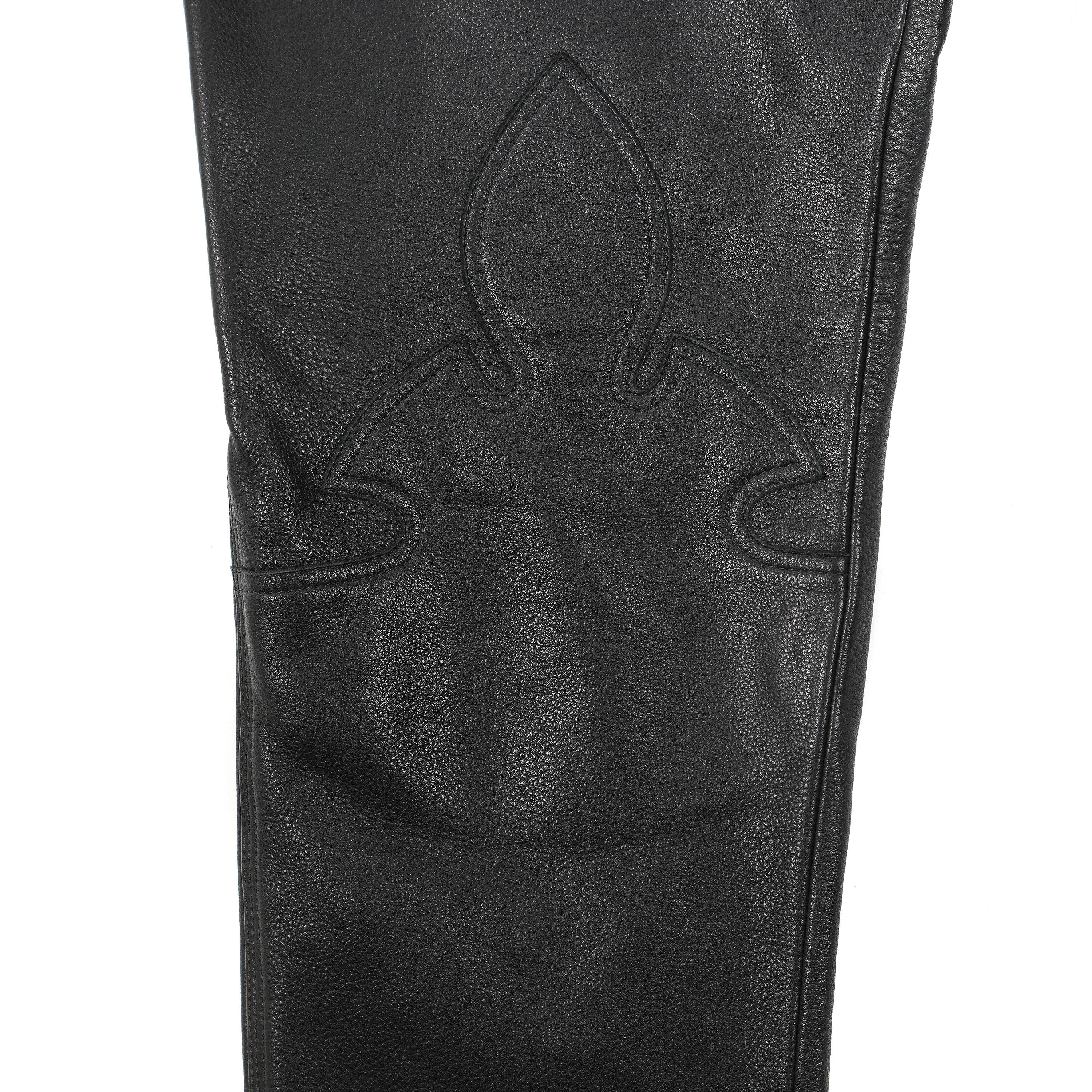 Chrome Hearts Black Leather Pants Fleur Knee New Size US 34 / EU 50 - 5 Thumbnail