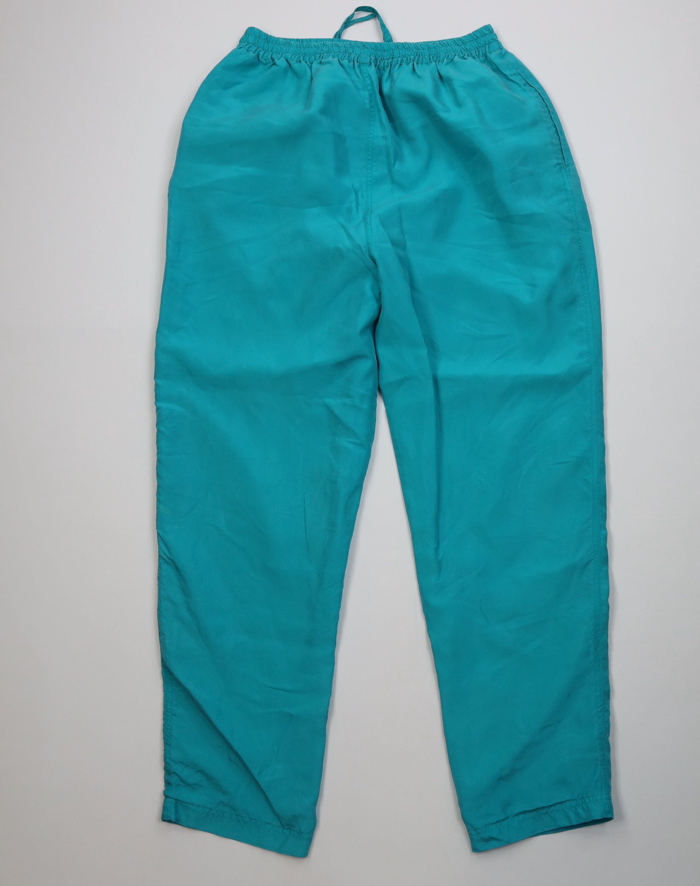 Vintage Vintage 90s Streetwear Blank Silk Pants Sweatpants Teal Size 28" / US 6 / IT 42 - 11 Thumbnail