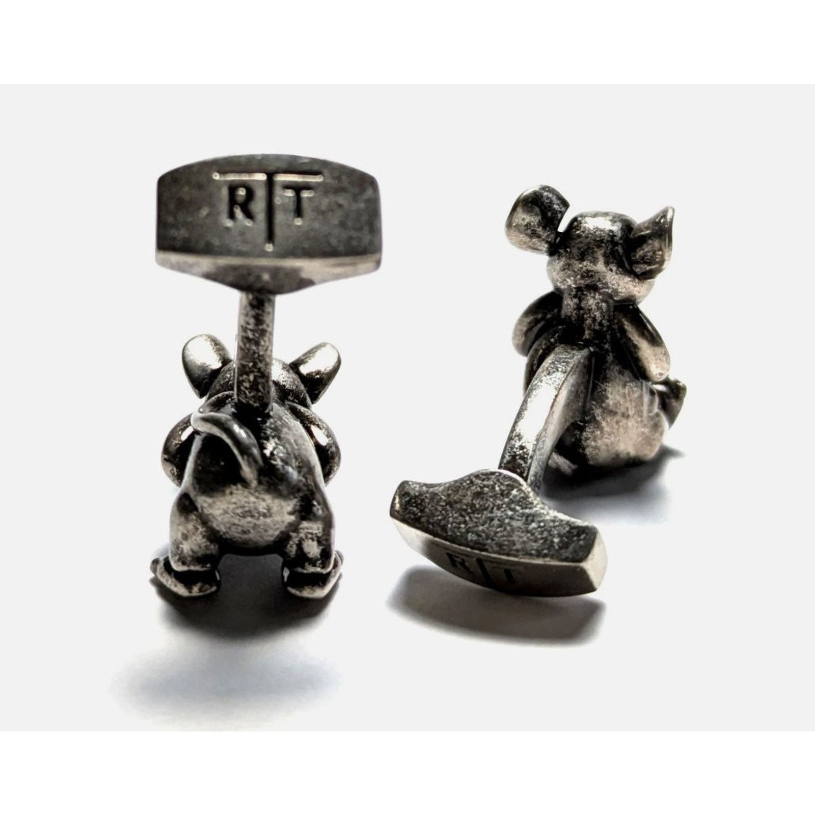Tateossian $425 NIB Tateossian Cufflinks Mouse Blue Eye Antique Silver Size ONE SIZE - 4 Thumbnail