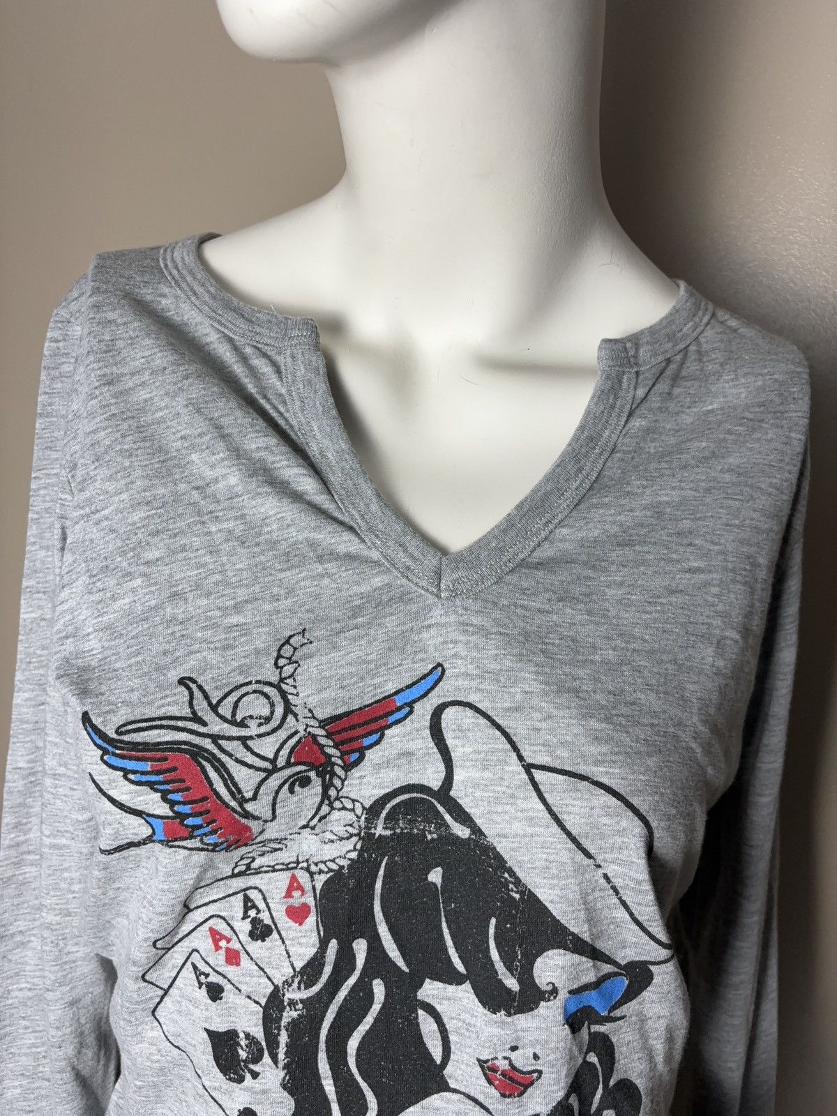 Vintage Vintage Tattoo Printed Girl Woman Long Sleeve T-Shirt Top Size M / US 6-8 / IT 42-44 - 10 Thumbnail