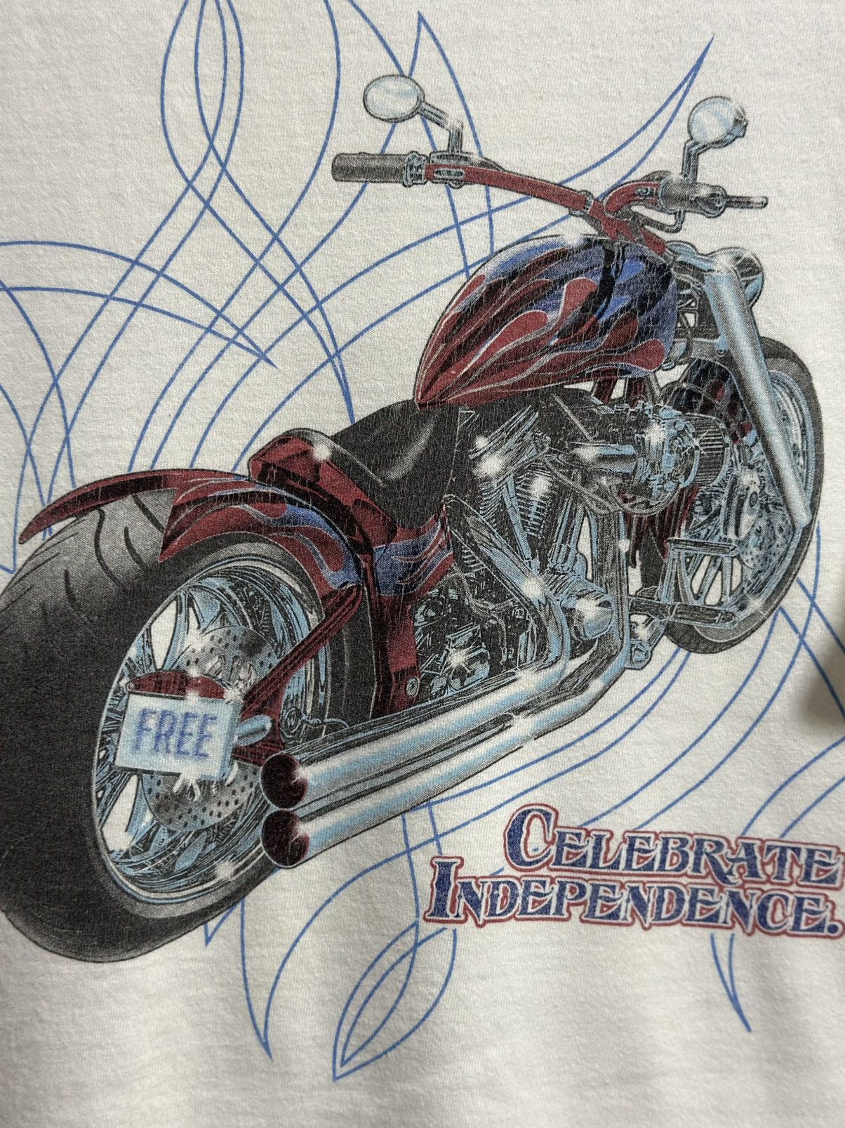Vintage Vintage Celebrate Independence Harley Graphic Faded Tee Size US XL / EU 56 / 4 - 2 Thumbnail