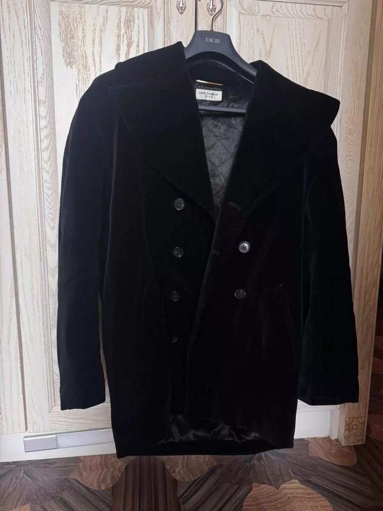 Saint Laurent Paris Saint Laurent Velvet Coat with Rhinestones- DMC Size US M / EU 48-50 / 2 - 1 Thumbnail