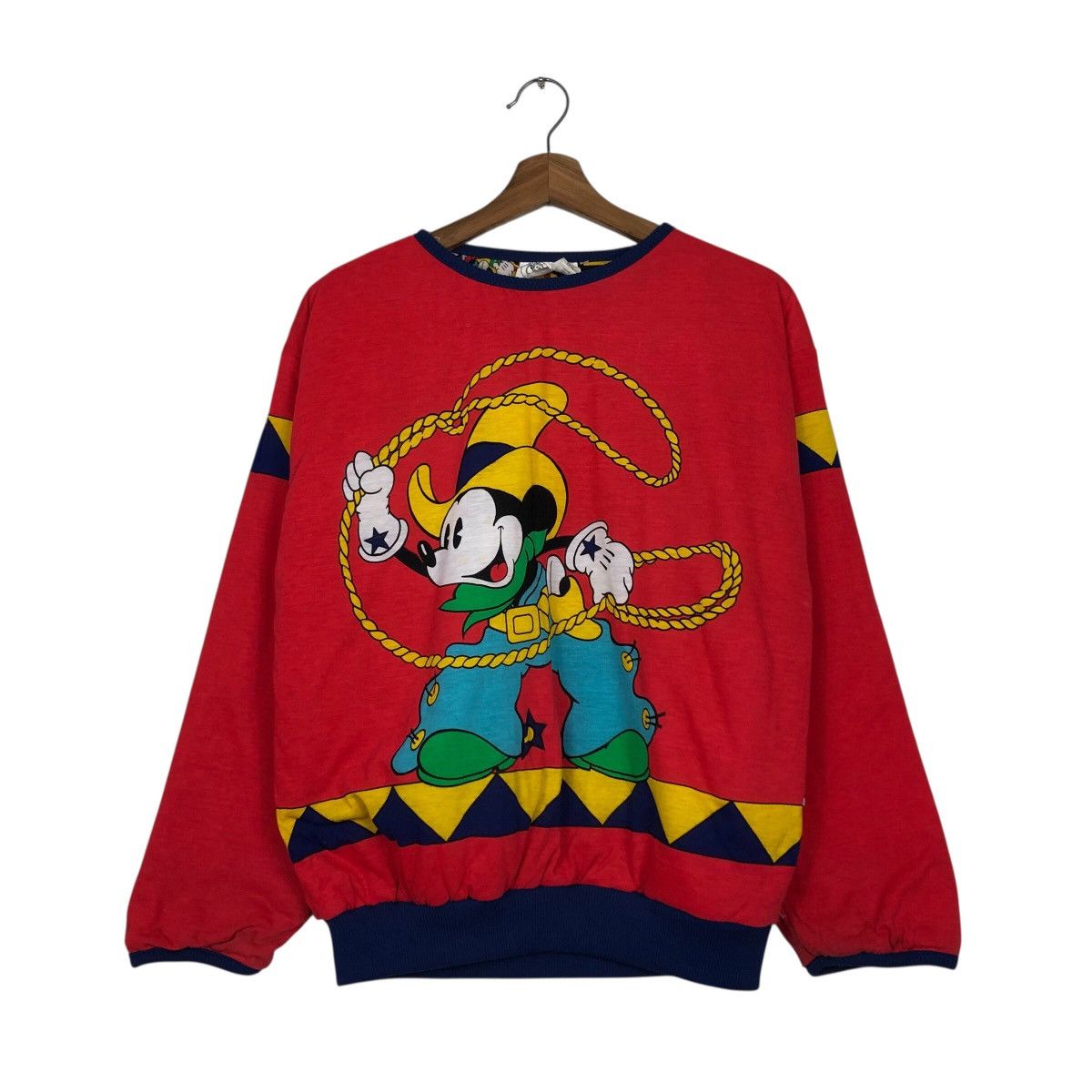 Vintage Vintage Sweatshirt Long Sleeve Mickey Mouse Cartoon BigLogo Size US M / EU 48-50 / 2 - 2 Thumbnail