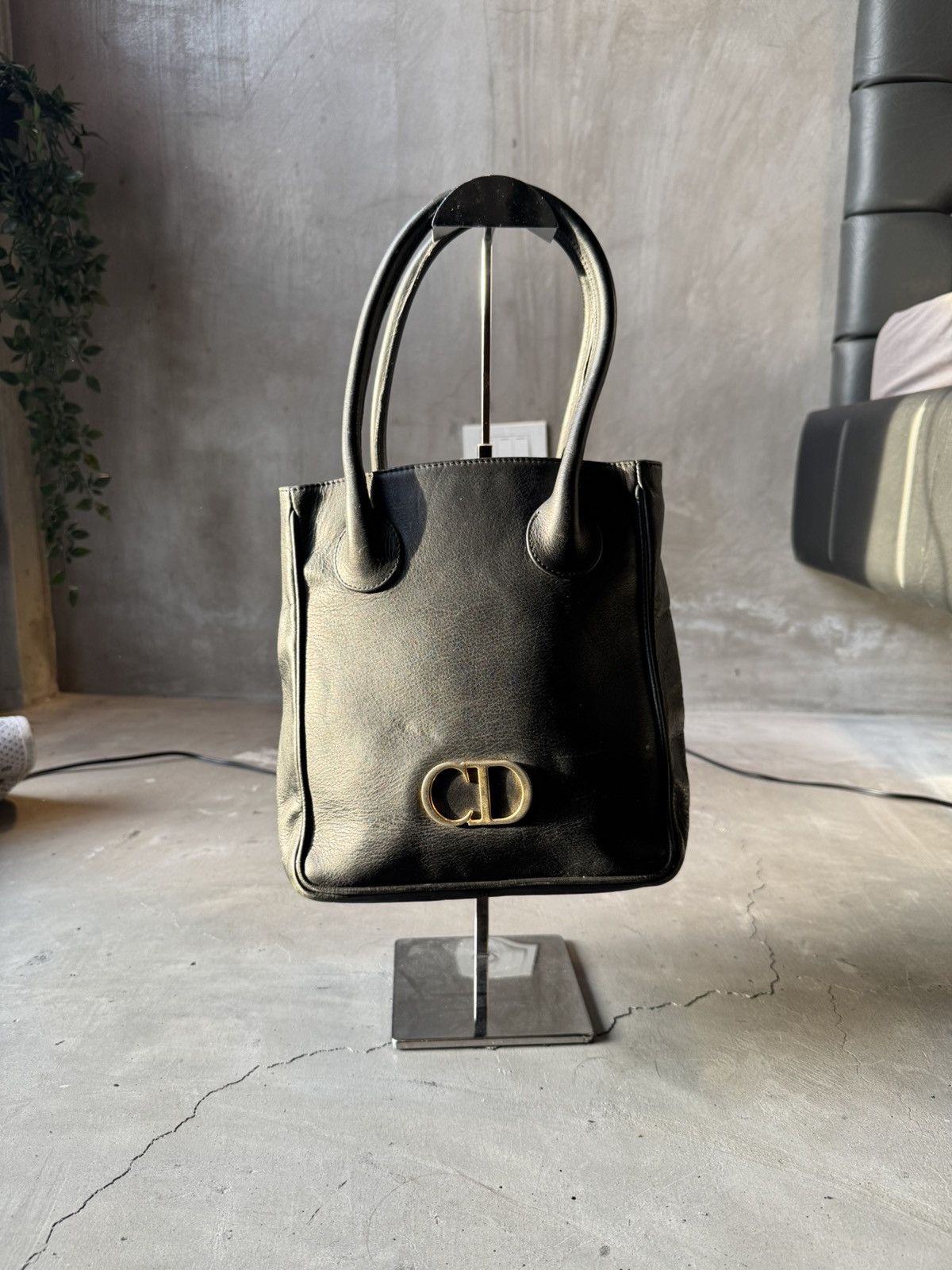 Dior × Vintage Christian Dior handbag, black CD leather, vintage, Size ONE SIZE - 2 Thumbnail