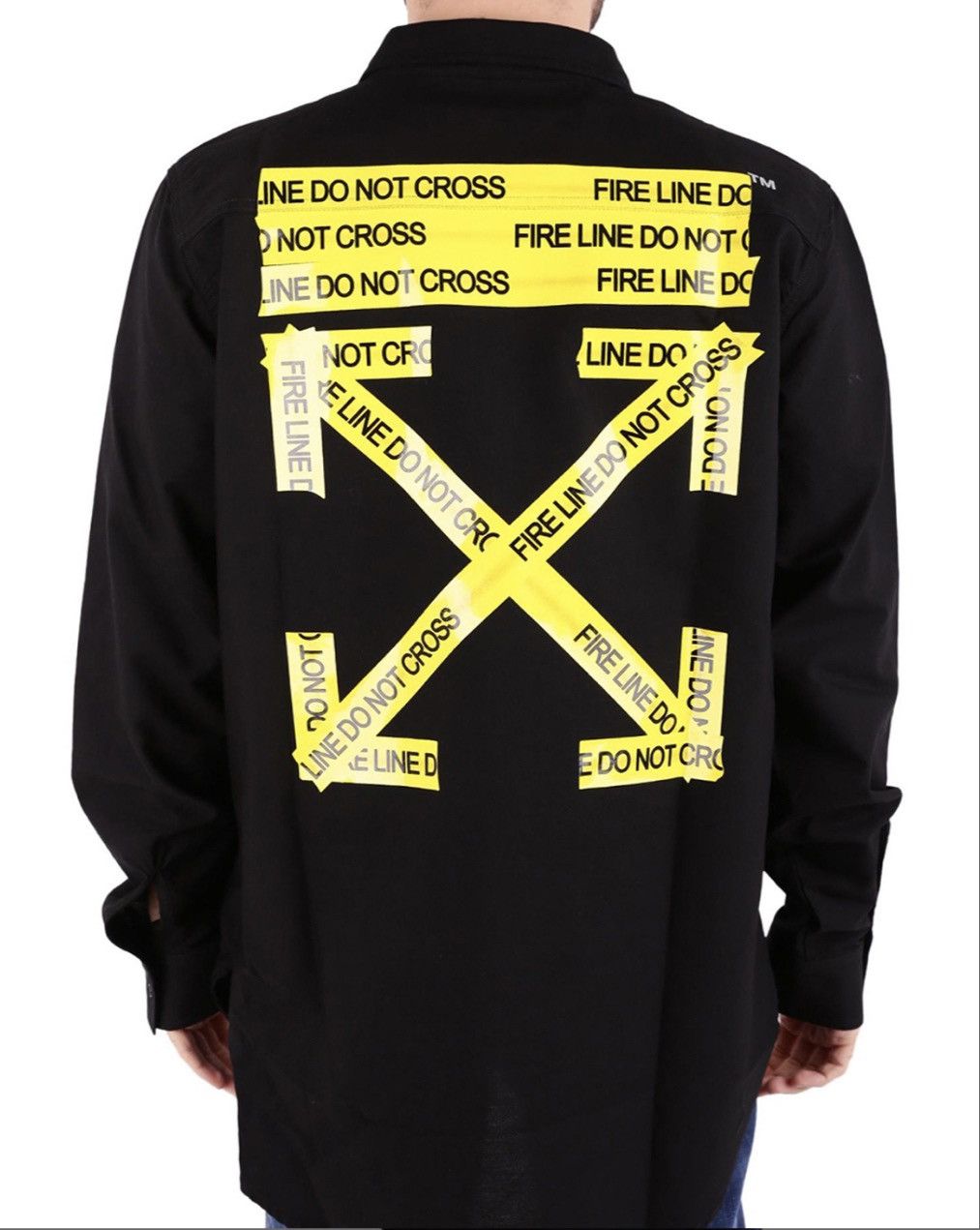 Off-White Rare Off-White Black Firetape Printed Button Oversized Shirt Size US XS / EU 42 / 0 - 1 Thumbnail