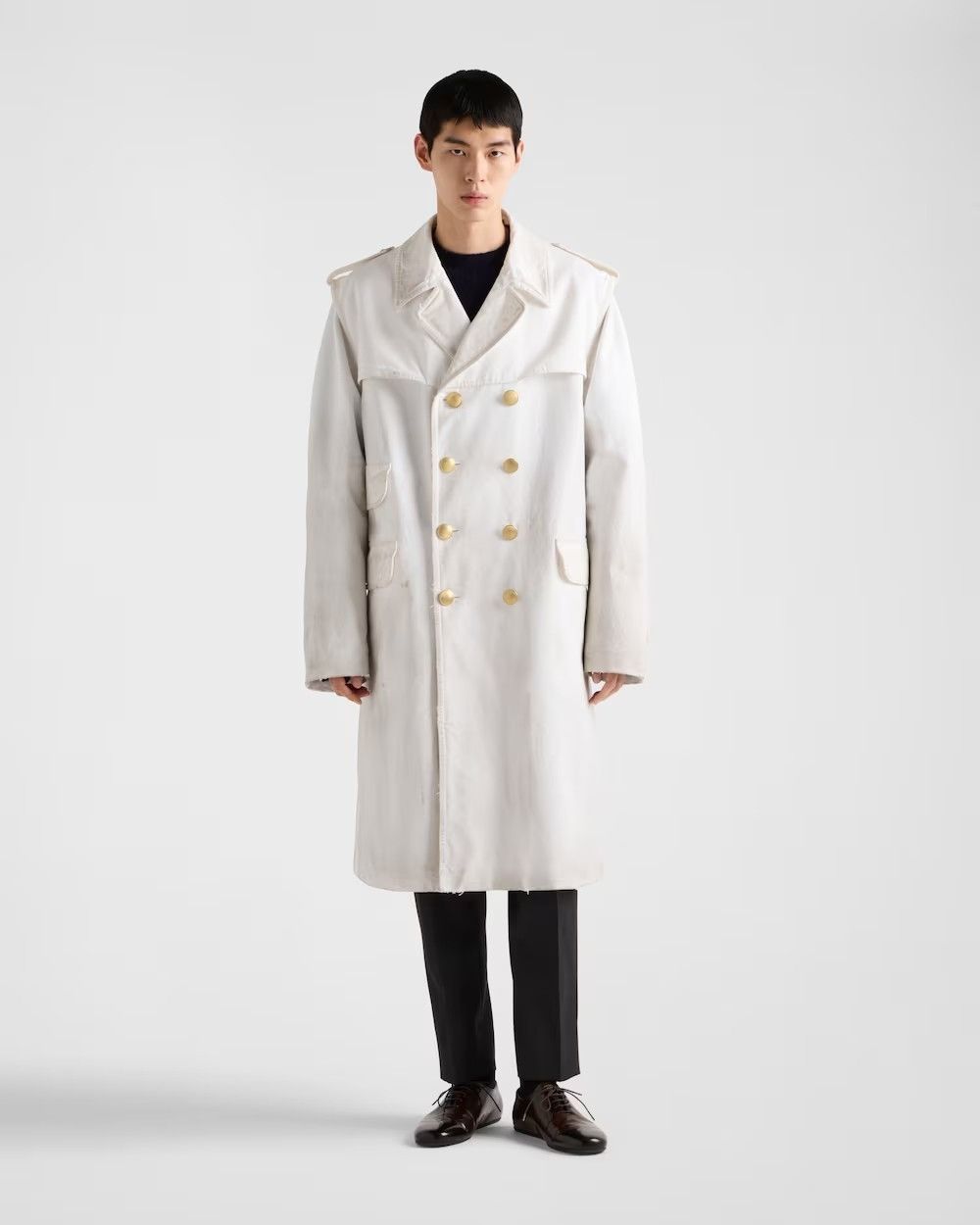 Prada o1bcso1str1025 Canvas Old Coat in White Size US S / EU 44-46 / 1 - 2 Thumbnail