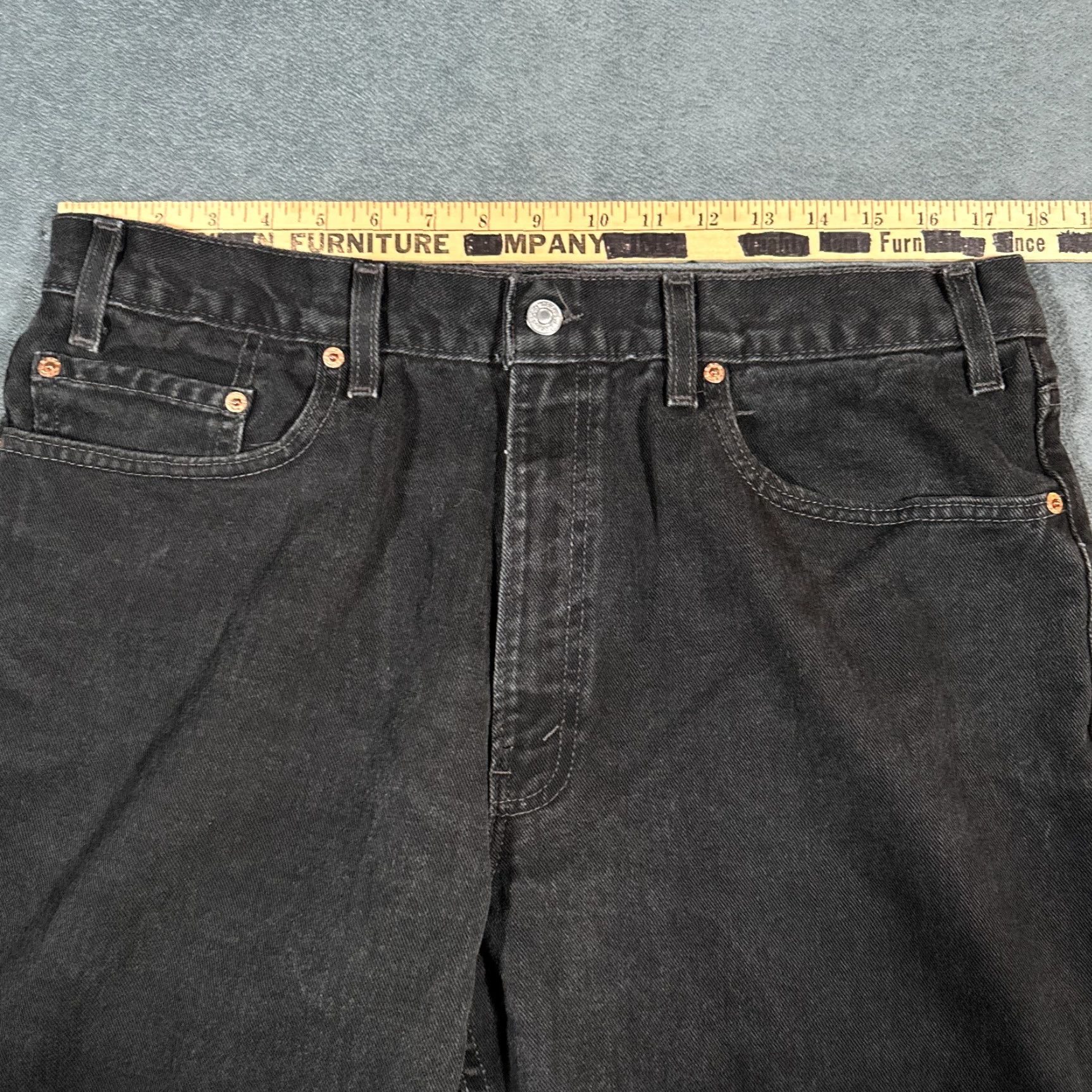 Levi's Levi's 550 Jeans Vintage Relaxed Fit Tapered Leg Denim Black 34x33 USA 90s Y2K 5-Pocket Design Men Size US 34 / EU 50 - 7 Thumbnail
