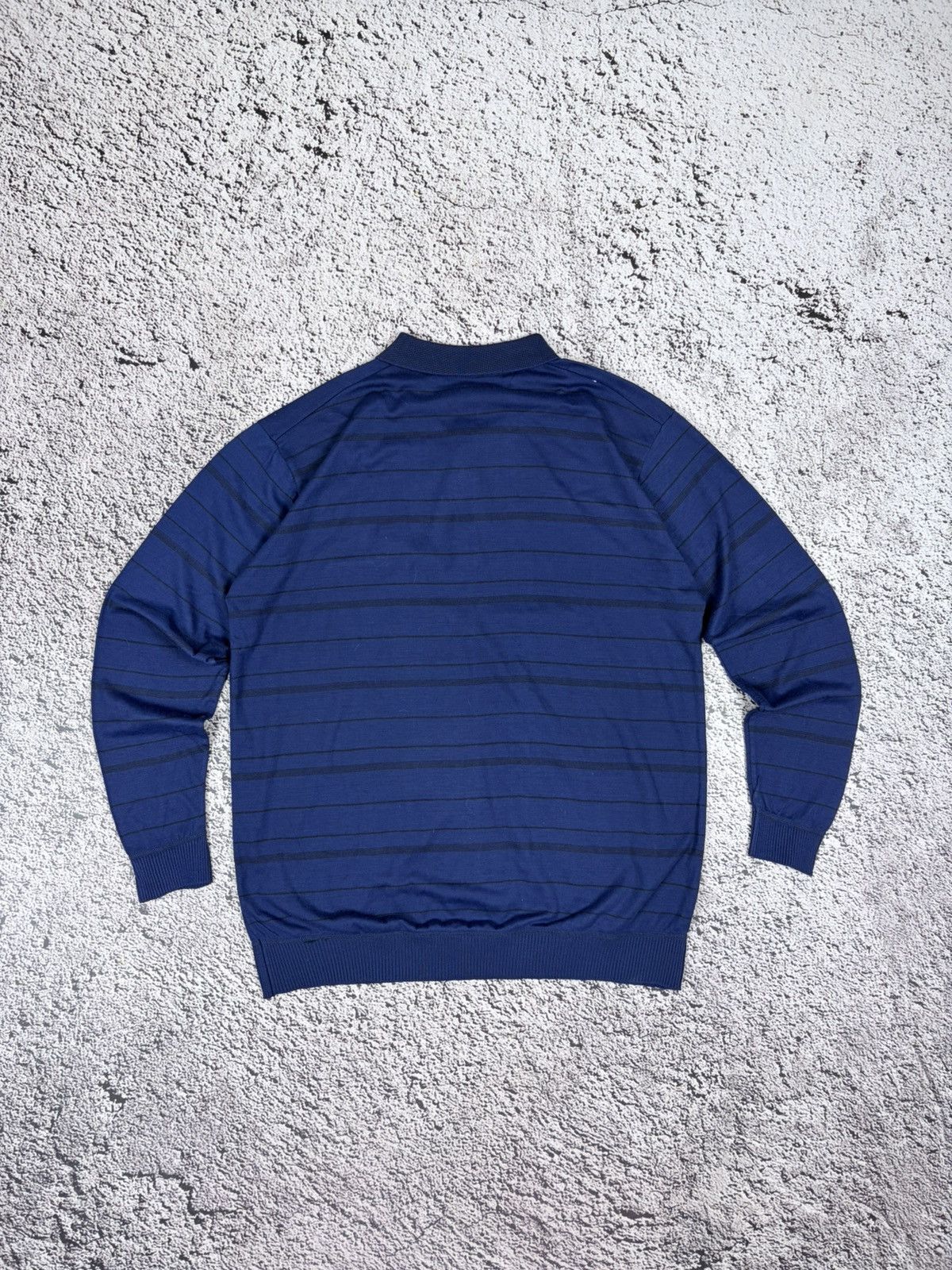 Playboy Playboy Vintage Style Striped Long Sleeve Polo Shirt Blue Size US M / EU 48-50 / 2 - 7 Thumbnail