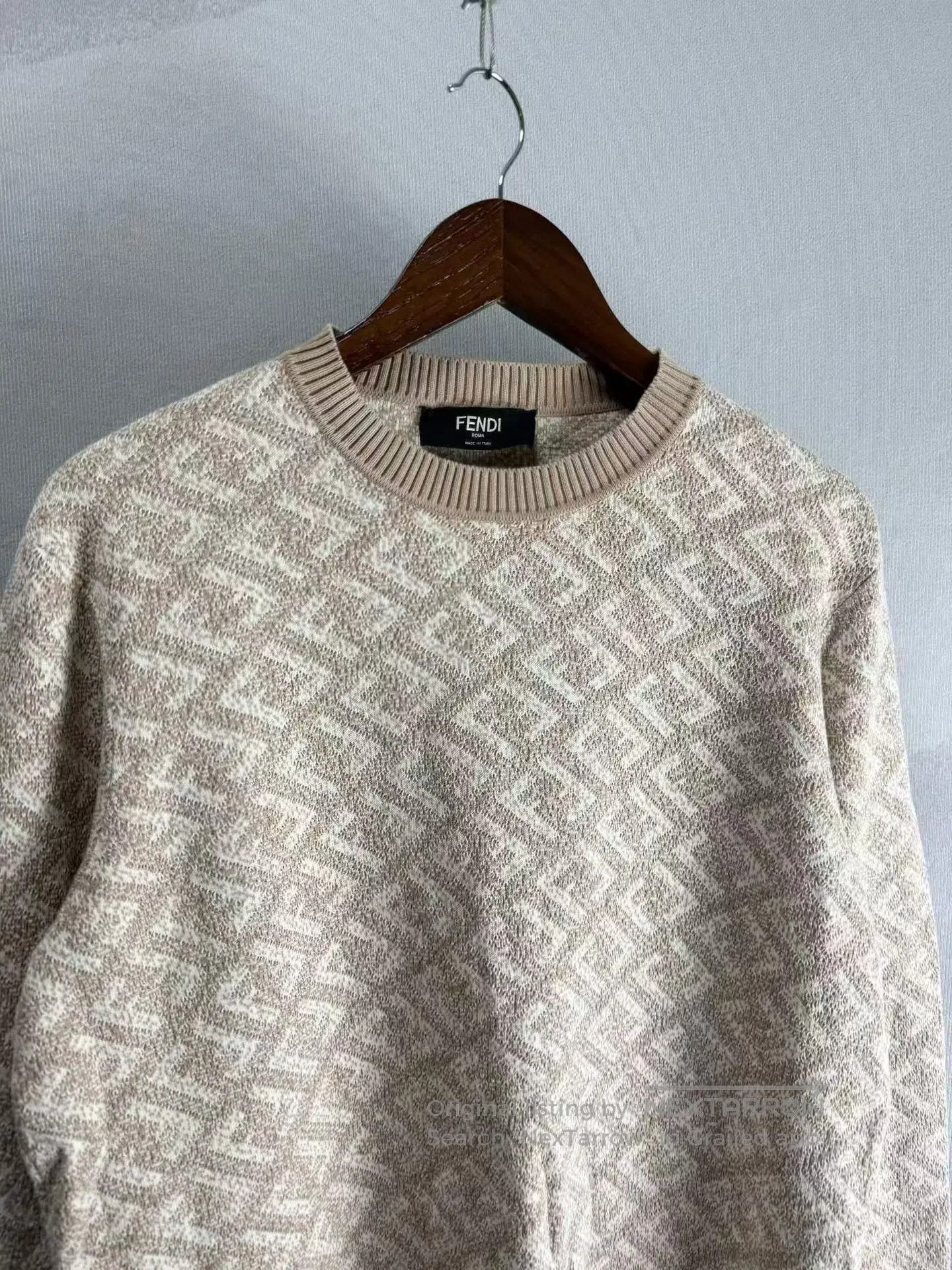 Fendi FENDI Khaki Double F Full Print Knit Top| Size US M / EU 48-50 / 2 - 2 Thumbnail