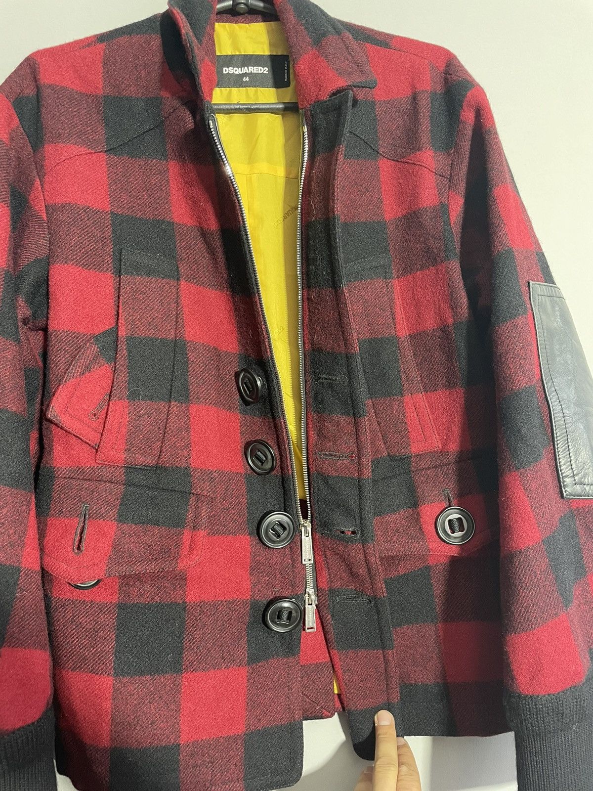 Dsquared2 DSQUARED2 Blouson RedxBlack(Check Pattern) wool coat jacket Size M / US 6-8 / IT 42-44 - 15 Thumbnail