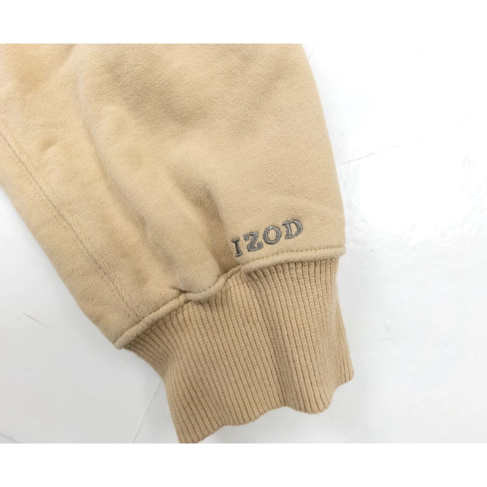 Izod IZOD Sweatshirt Men's Large Beige Quarter Zip Pullover Mock Neck Adult Sweater Size US L / EU 52-54 / 3 - 4 Thumbnail