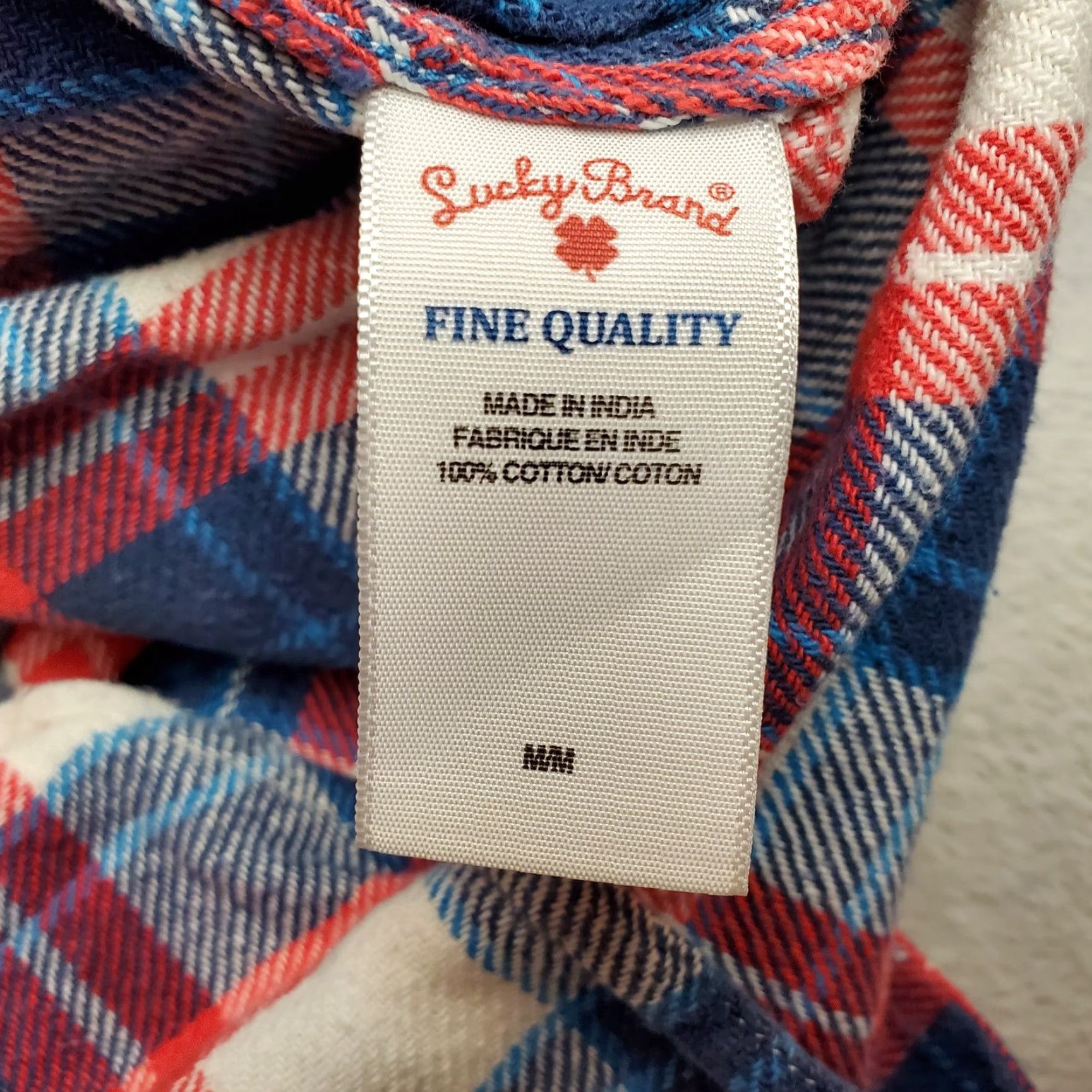 Lucky Brand Lucky Brand Shirt Mens M Blue Plaid Flannel Long Sleeve Casual Outdoor Camp Shirt Size US M / EU 48-50 / 2 - 6 Thumbnail