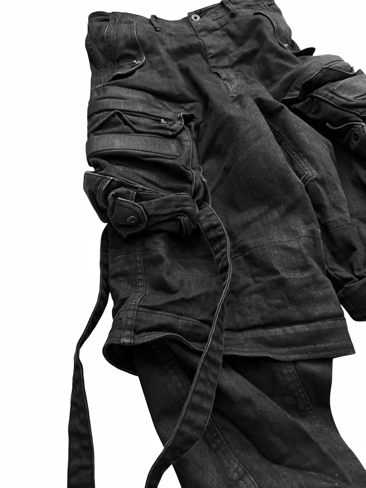 Julius Layered Black Wax Denim Gas Mask Cargo Size US 32 / EU 48 - 4 Thumbnail