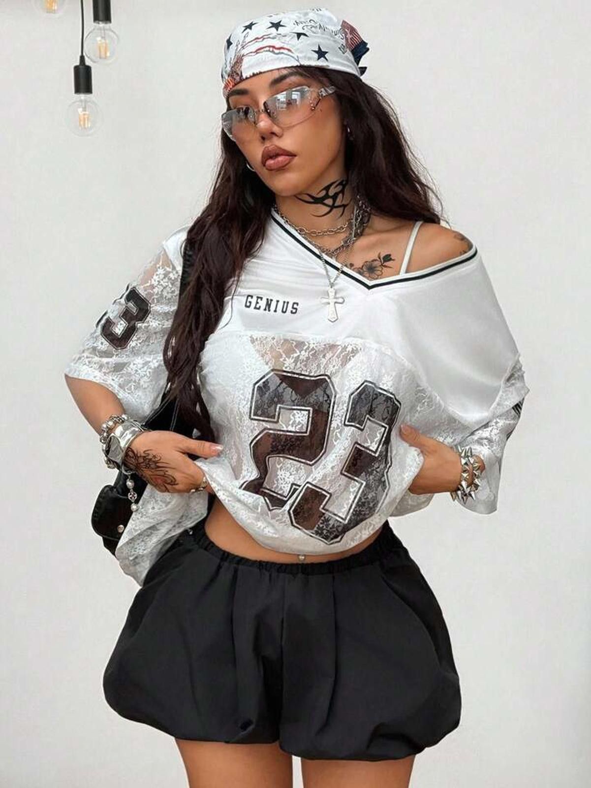 Other Genius 23 Lace Top Sexy Jersey Size ONE SIZE - 2 Thumbnail