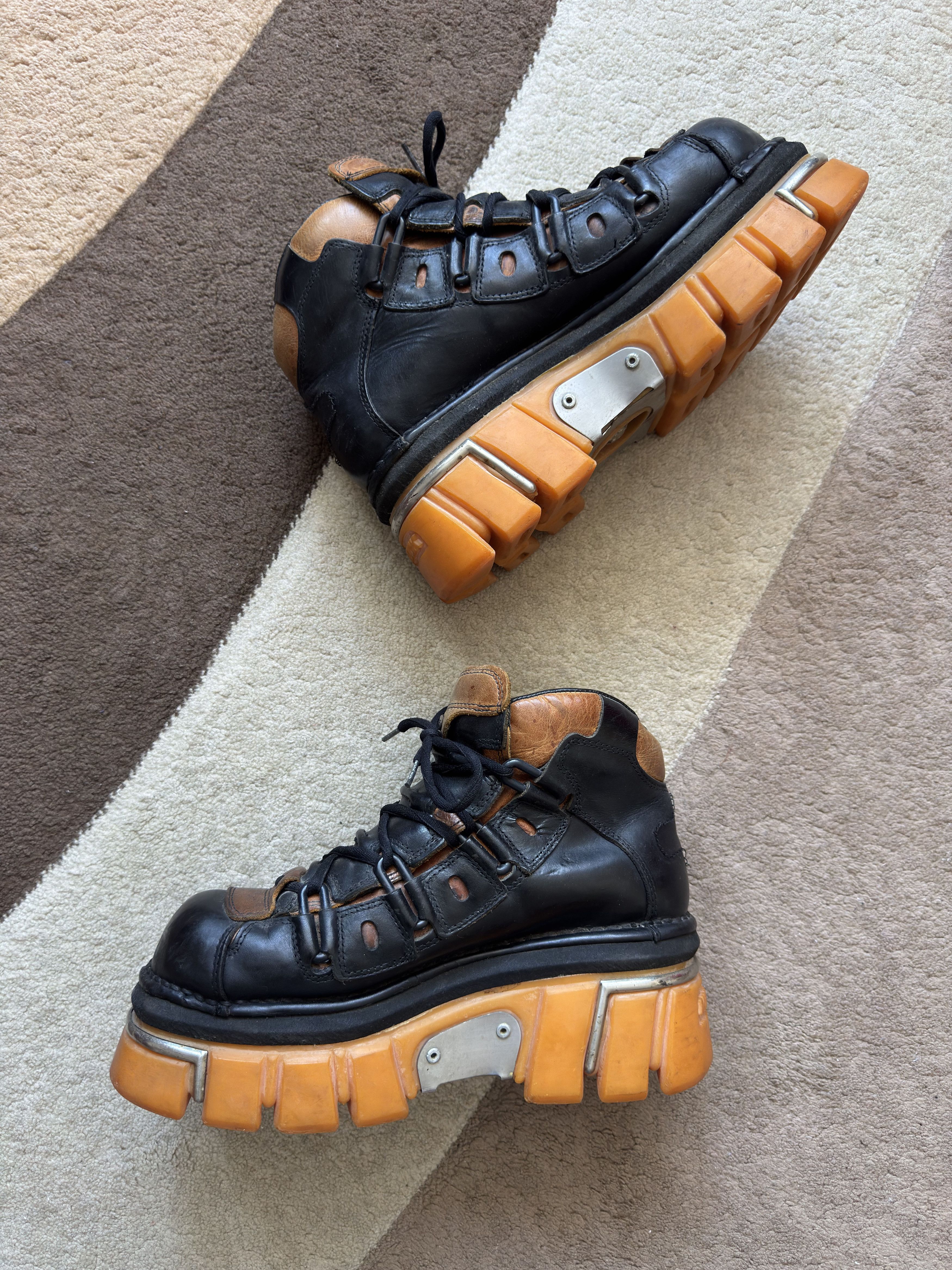 New Rock M.382 Terminator E-14 Ankle Boot Goth Orange in Black, Men's (Size 11) — image 5 of 6