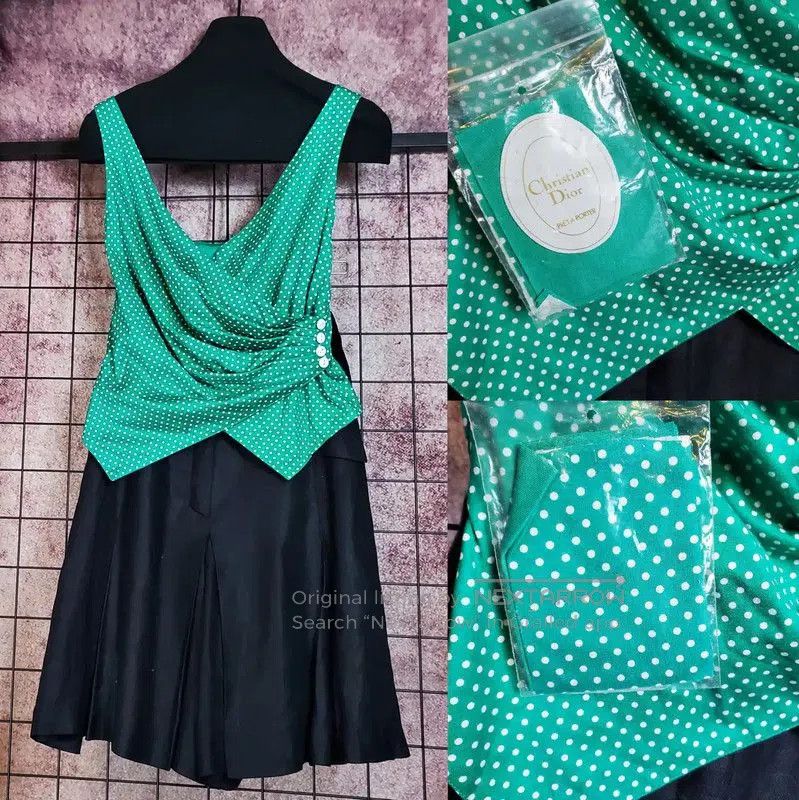 Dior Dior Summer Green Polka Dot Short Top . Size M / US 6-8 / IT 42-44 - 1 Thumbnail