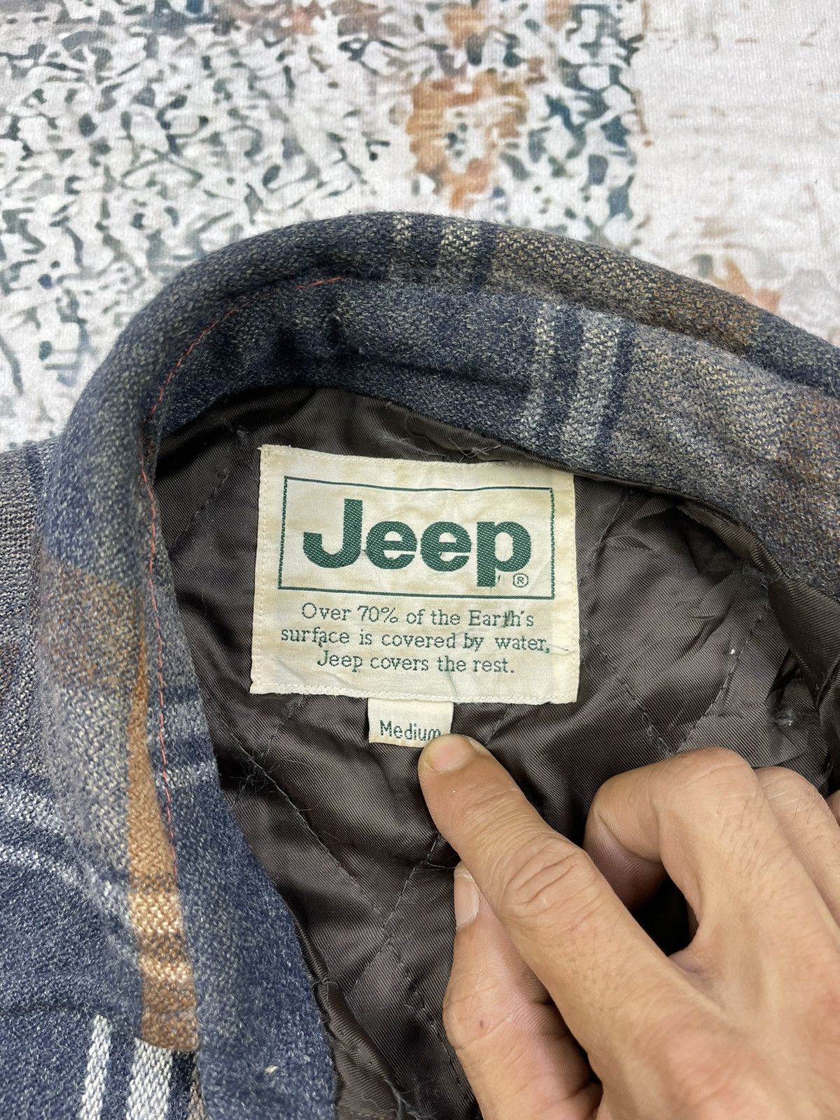 Jeep Vtg Jeep Checked Plaid Melton Jacket Size US M / EU 48-50 / 2 - 10 Thumbnail