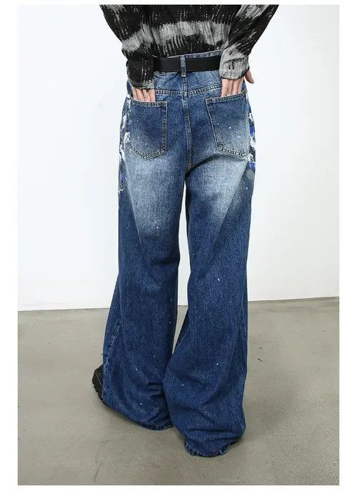 VIBE Men's American high street ink-splashed jeans Size US 32 / EU 48 - 7 Thumbnail