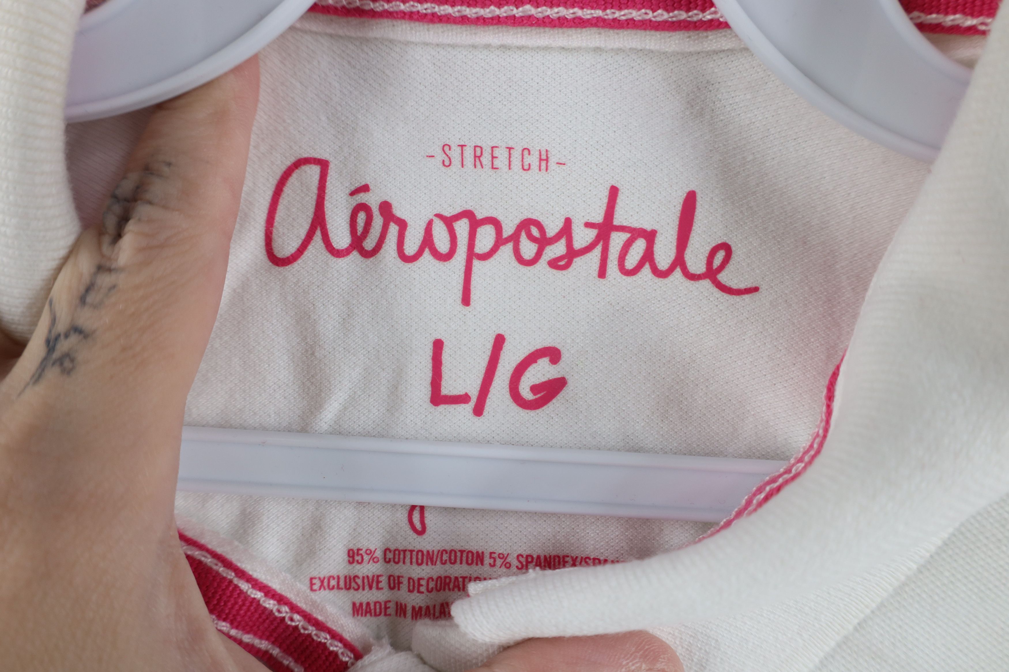 Aeropostale Vintage Y2K Aeropostale Bella Collared Polo Shirt White Size L / US 10 / IT 46 - 9 Thumbnail