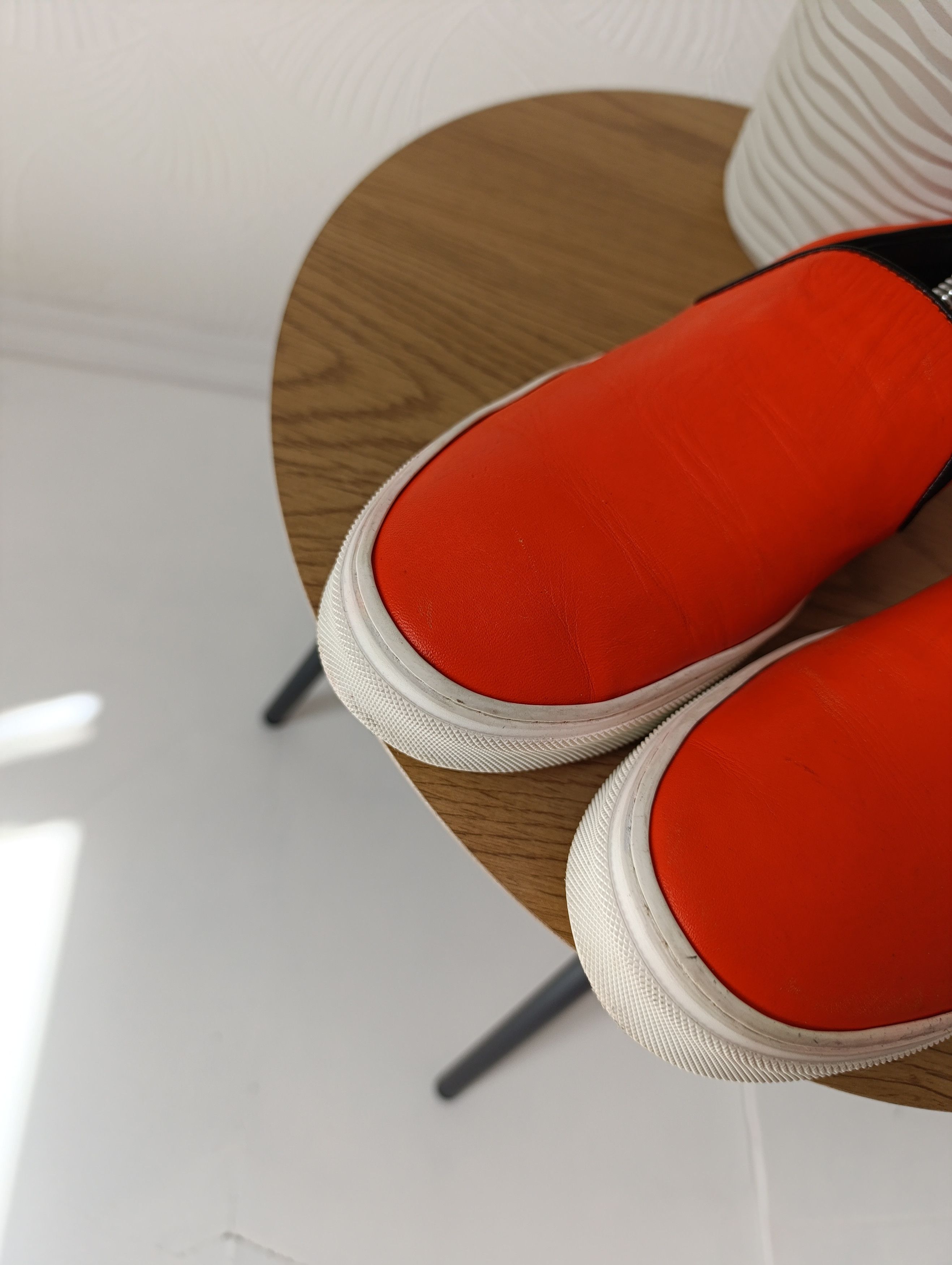 Celine CELINE LEATHER ORANGE SLIP-ON WOMENS SHOES Size US 8 / IT 38 - 9 Thumbnail