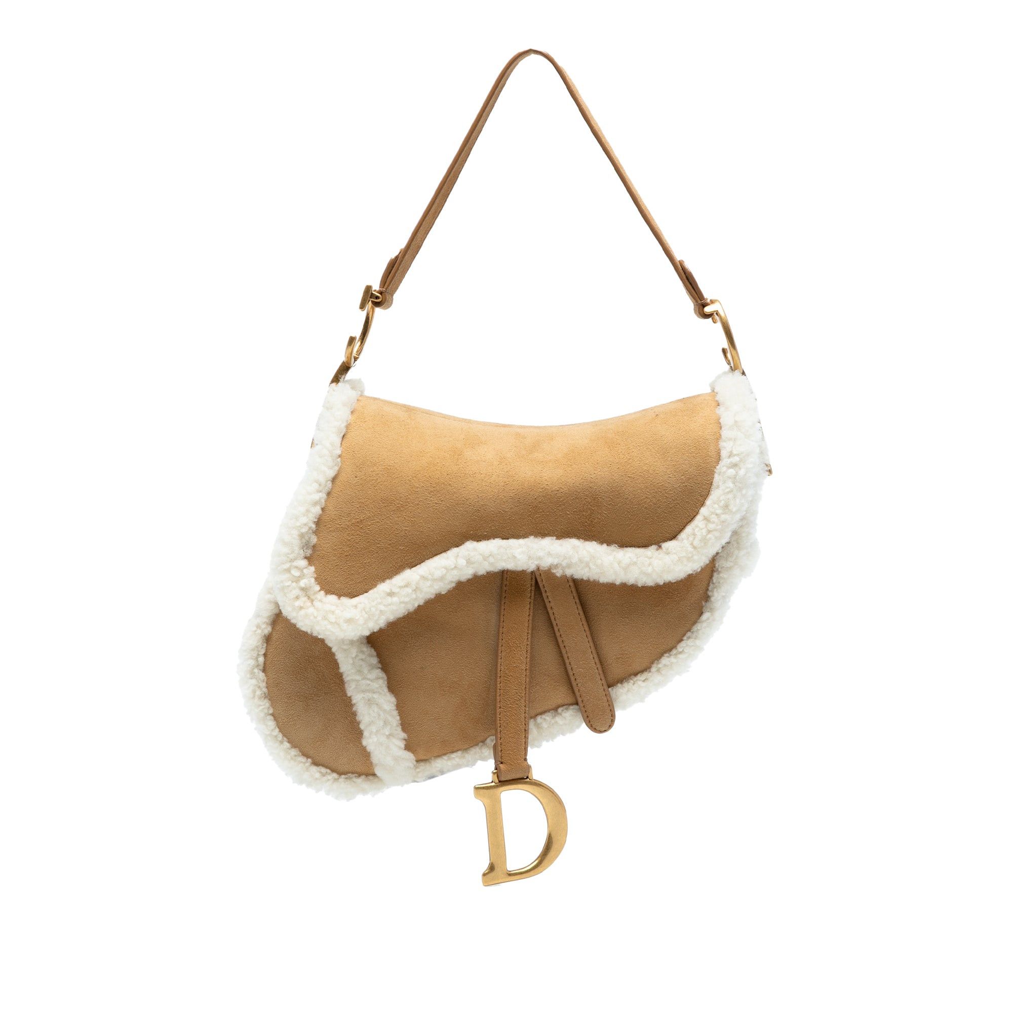 Dior Shearling Suede Saddle Bag Size ONE SIZE - 1 Thumbnail