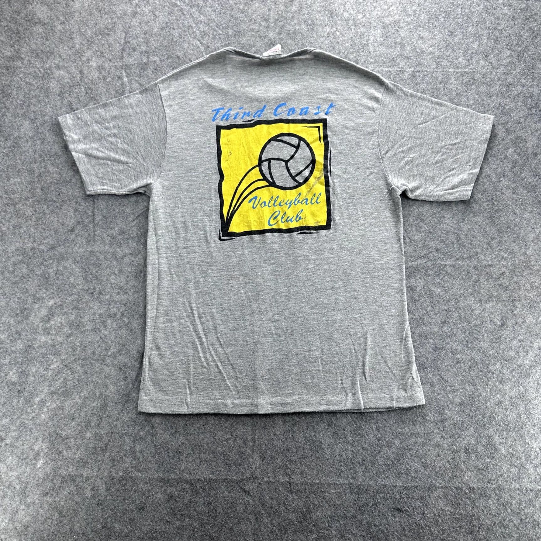 Vintage VINTAGE Kingswear Third Coast Volleyball Club Shirt Mens Large Gray 90s 50/50 Made USA T-Shirt Crew Neck Short Sleeve Graphic Print Sports Men Size US L / EU 52-54 / 3 - 7 Thumbnail