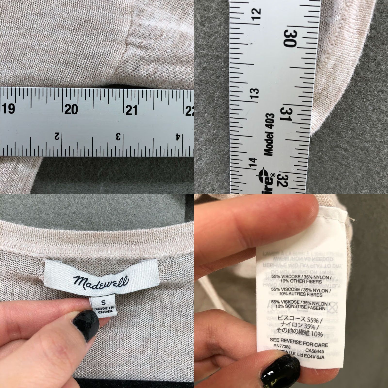 Madewell Madewell Lightweight Long Sleeve Tie Front T Shirt Womens Small Ivory Size S / US 4 / IT 40 - 8 Thumbnail