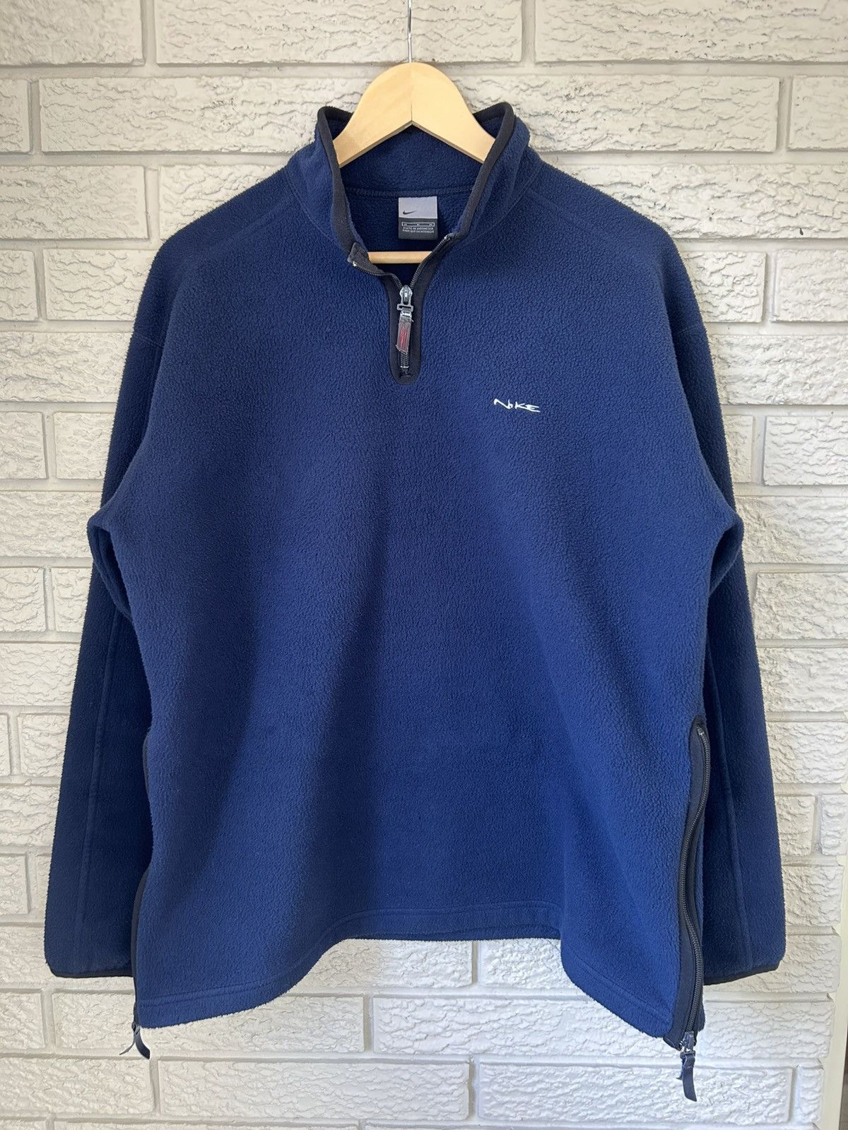 Nike Vintage 90s Nike 1/4 Zip Fleece Pullover Sweater Size US M / EU 48-50 / 2 - 1 Thumbnail