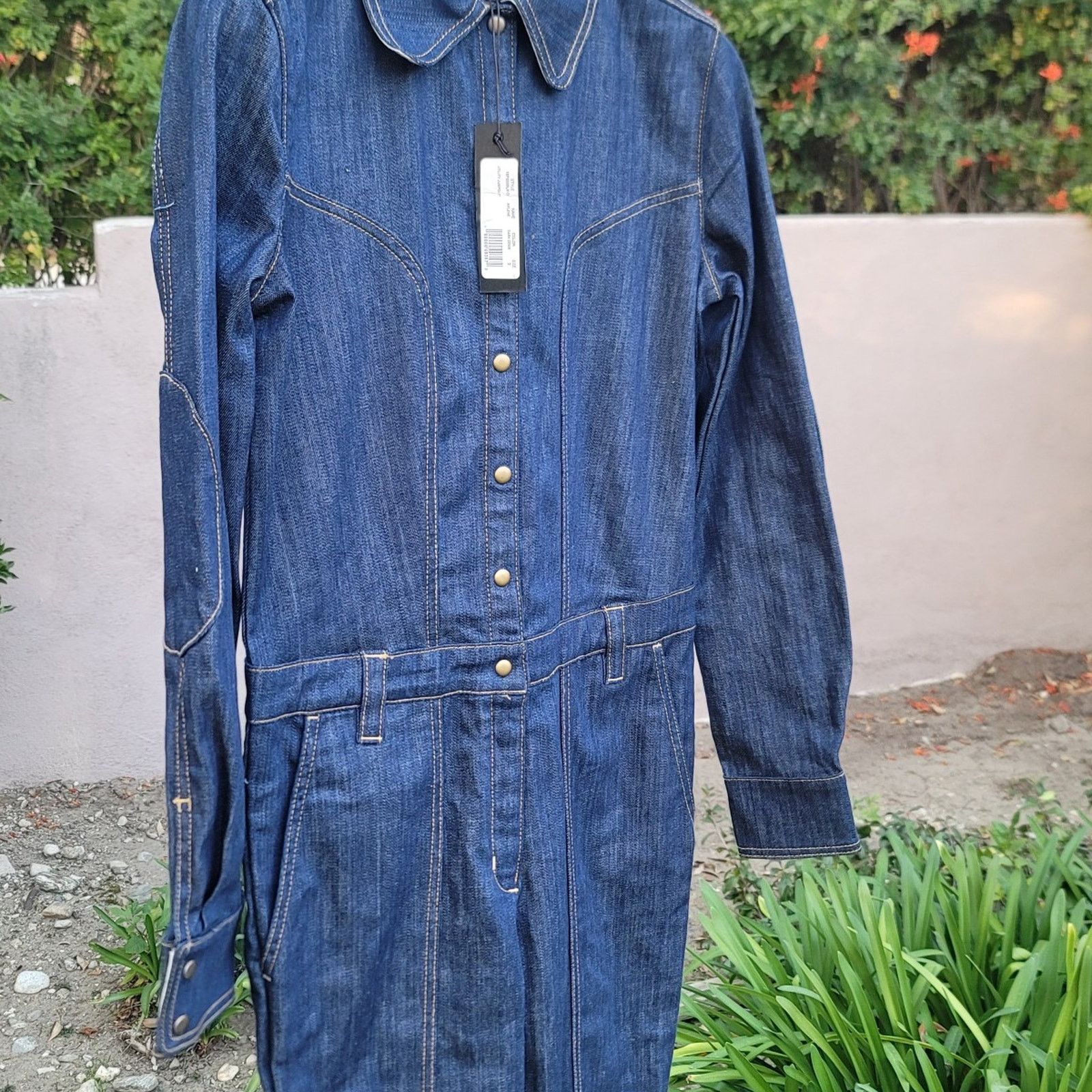 The Unbranded Brand Land Of Distraction 70’s Inspired Denim Flared Jumpsuit Size 26" / US 2 / IT 38 - 3 Thumbnail