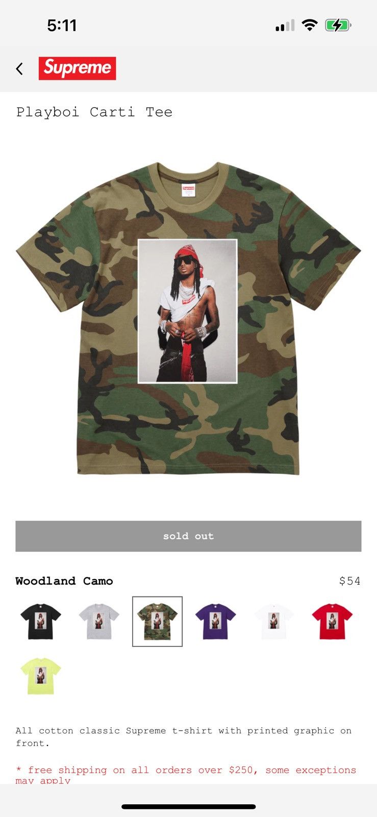 トップス Supreme Playboi Carti Tee Woodland Camo Buy Supreme Playboi Carti Tee 'Woodland Camo' - FW25T50