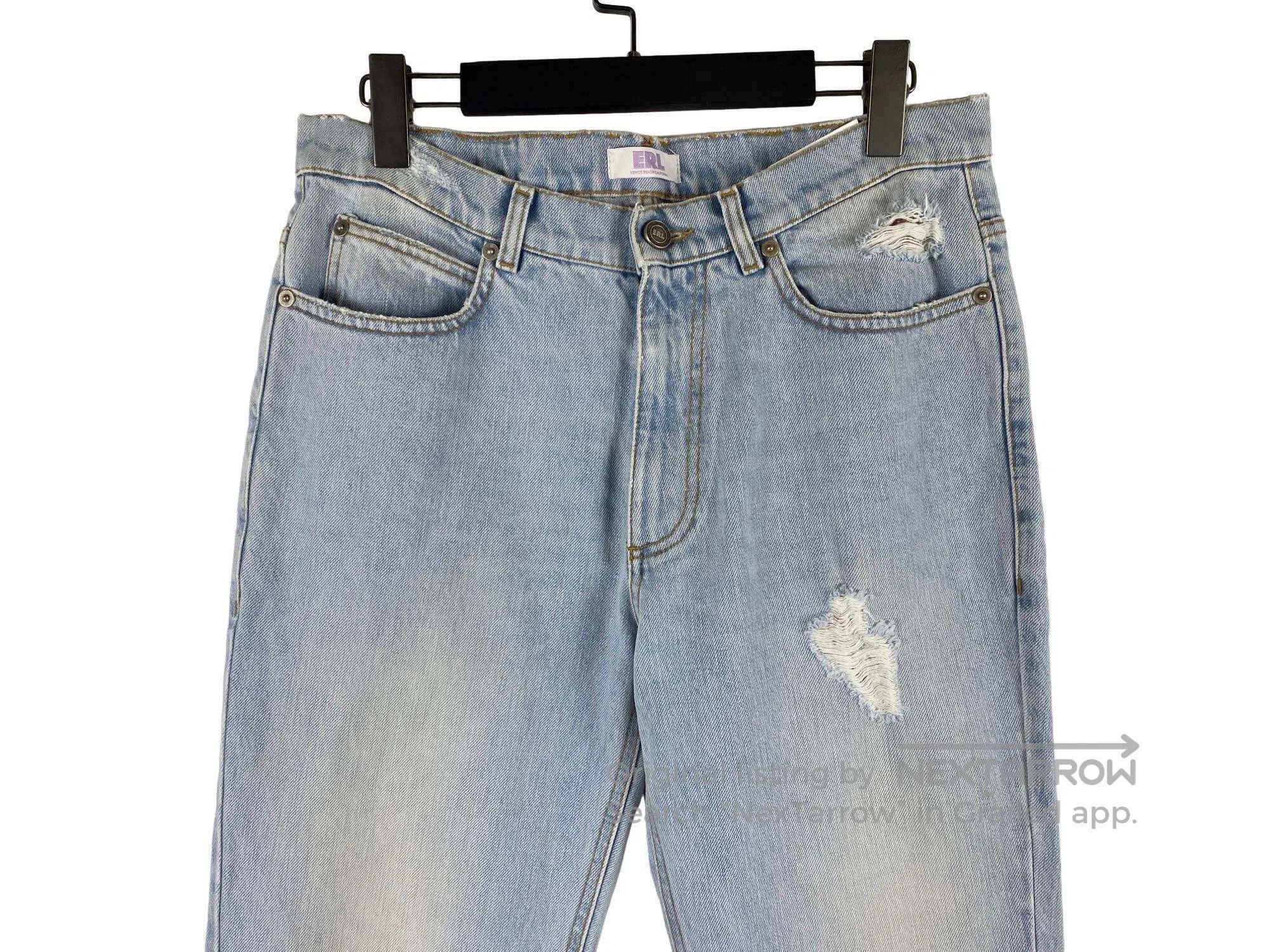 ERL ERL size M Light Wash Destroyed Flare Denim Pants Size US 28 / EU 44 - 3 Thumbnail