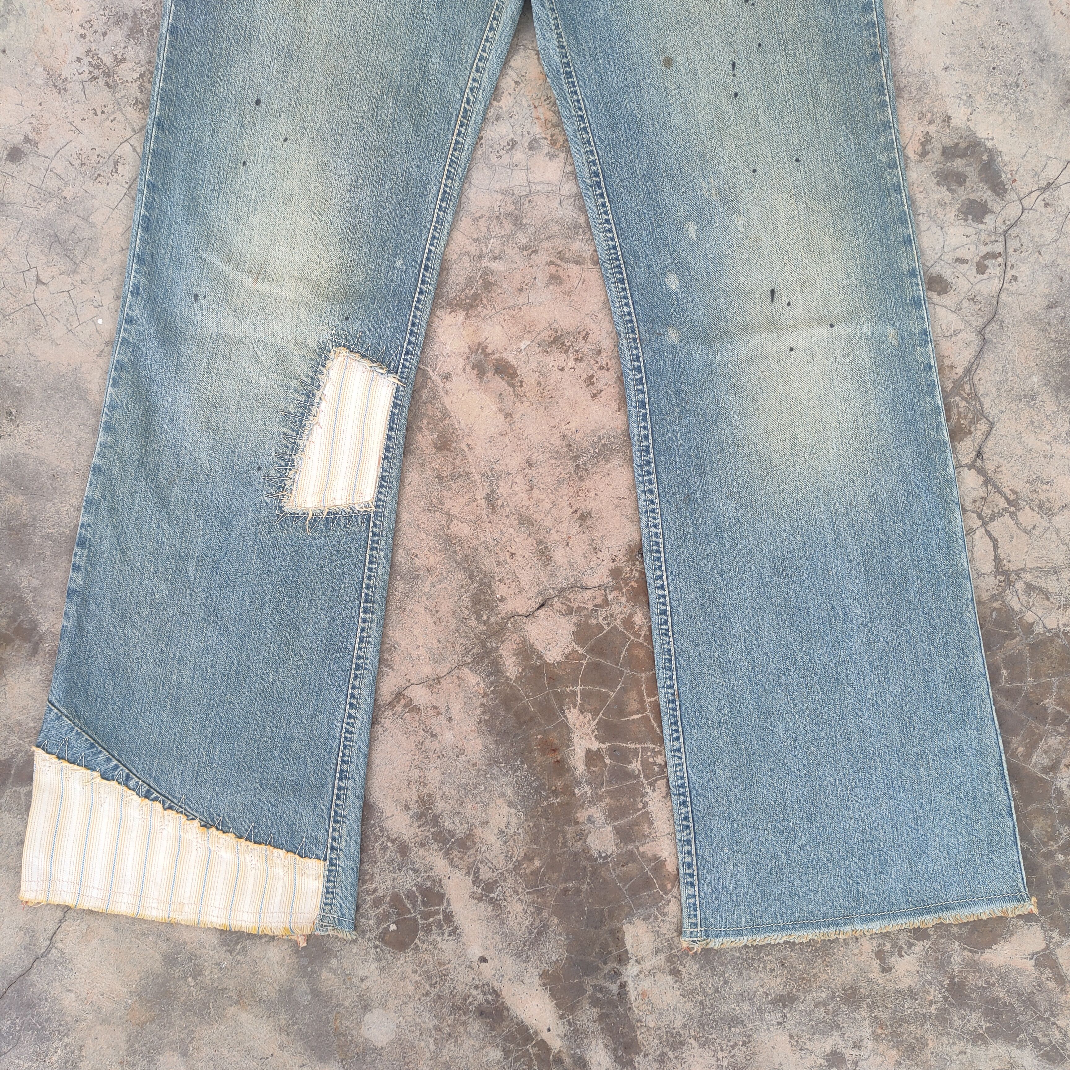 Japanese Brand Vtg japanese flare button fly faded denim jeans pants Size US 32 / EU 48 - 5 Thumbnail