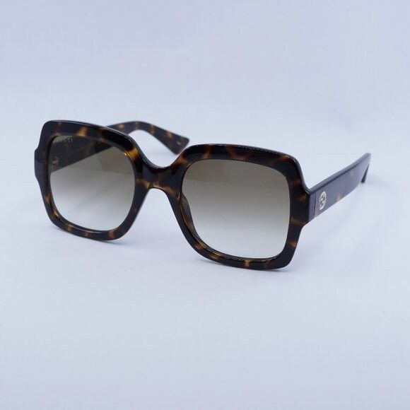 Gucci Gucci GG1337S 003 Sunglasses Dark Havana Square Frame Size ONE SIZE - 1 Thumbnail
