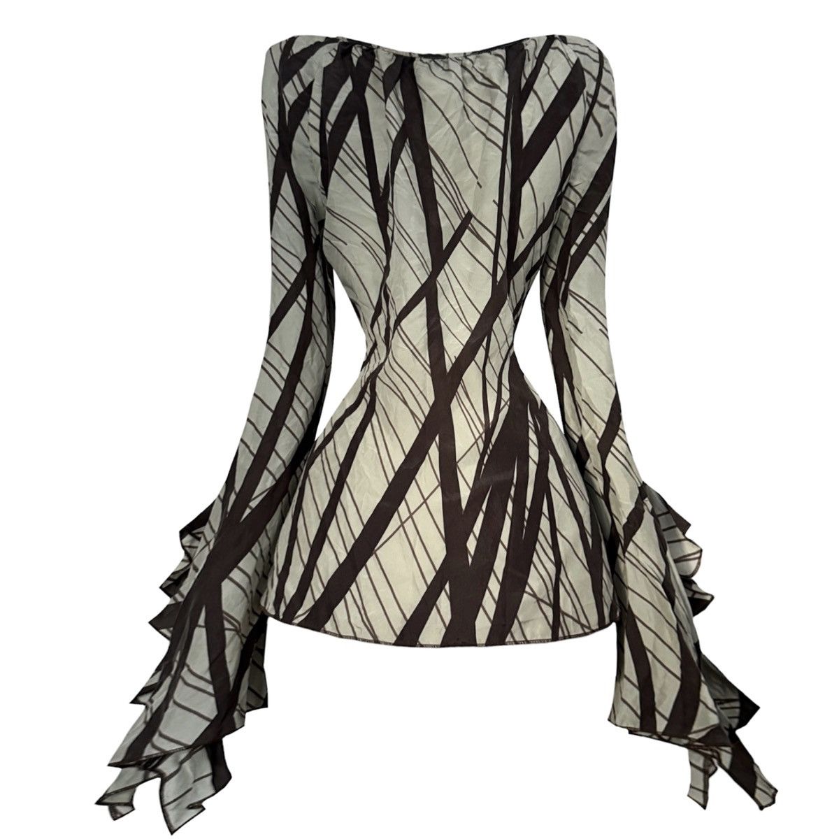 Thierry Mugler Thierry Mugler archive silk top with asymmetric sleeves Size S / US 4 / IT 40 - 2 Thumbnail