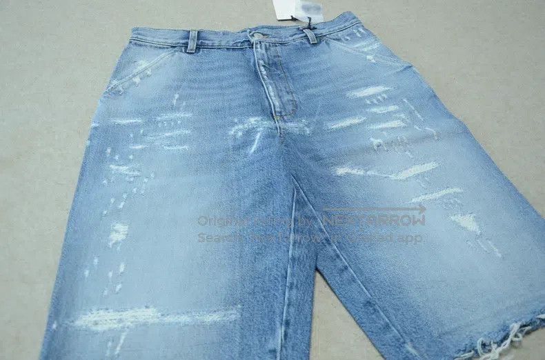 Gucci Gucci Blue washed and polished cat's beard shorts Size US 33 - 2 Thumbnail