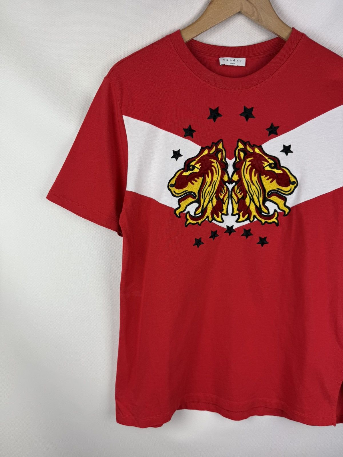 Sandro Sandro Paris Men’s Big Logo Short Sleeve T Shirt Size 2 / M Size US M / EU 48-50 / 2 - 2 Thumbnail