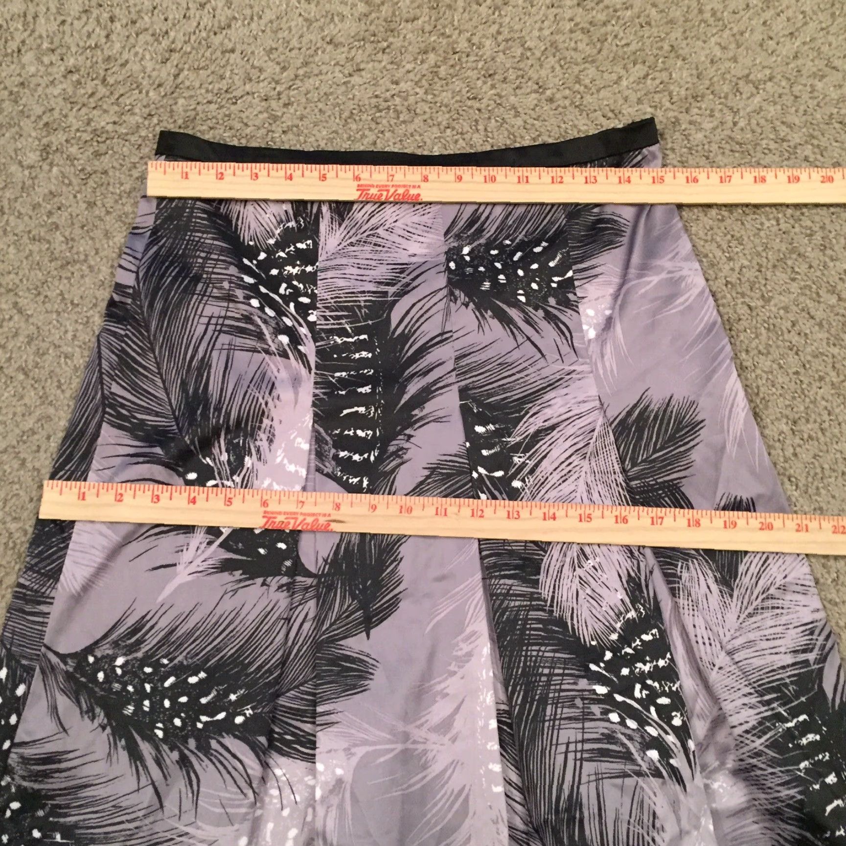 Vintage East 5th Skirt Gray Floral A-Line Midi Unlined Size 4 Women Regular Cotton Blend Vintage No Size 27" / US 4 / IT 40 - 3 Thumbnail