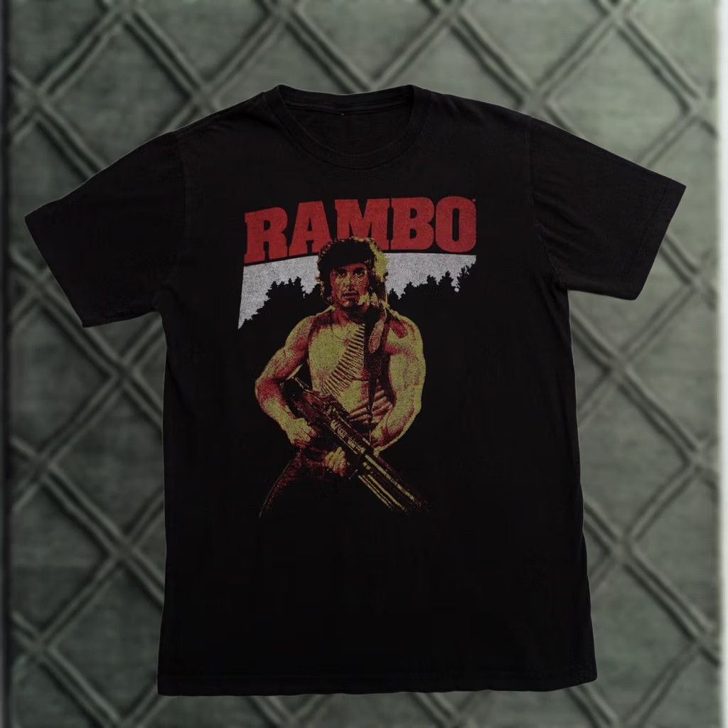 Vintage Rambo T-shirt Adult Medium Black Movie Shirt Mens Rambo 80s Stallone Size US M / EU 48-50 / 2 - 1 Thumbnail