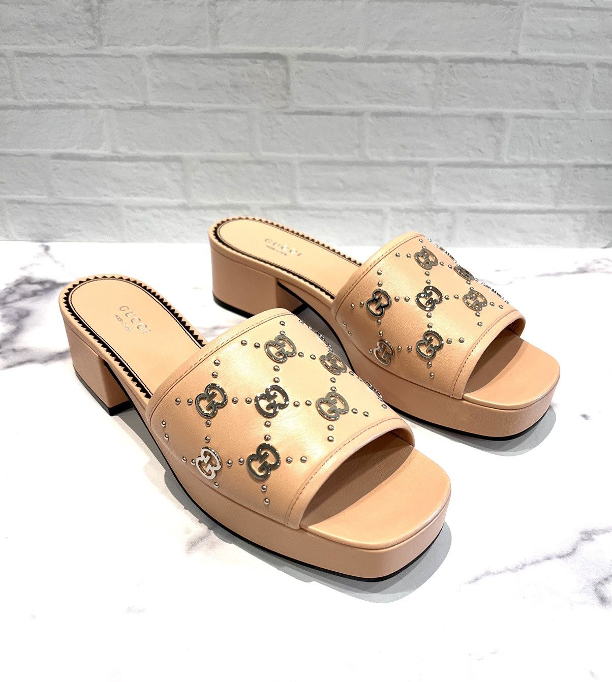 Gucci Gucci Interlocking G Studs Slide Sandals Size 39 Size ONE SIZE - 4 Thumbnail