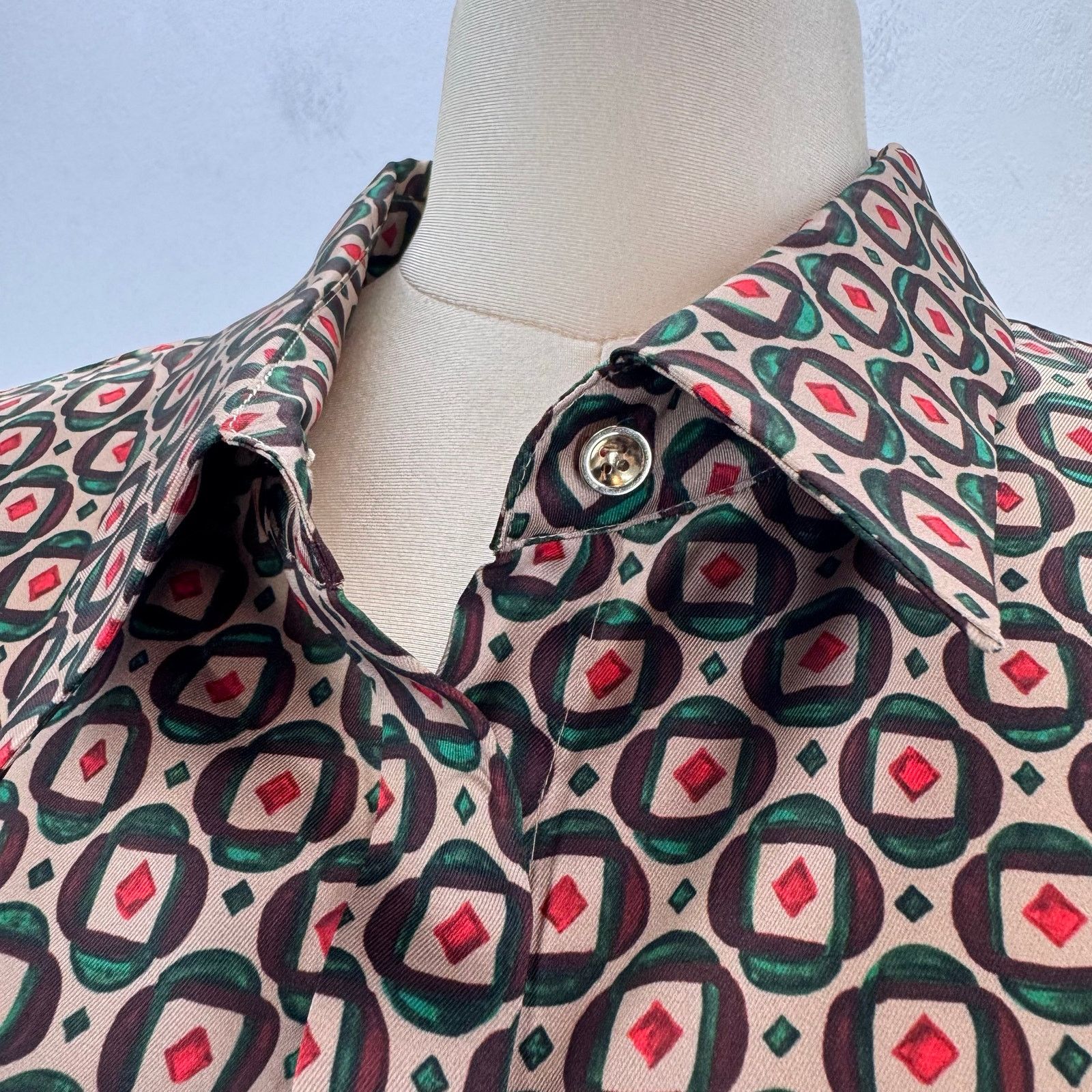 Marina Rinaldi Marina Rinaldi Falda Geometric Print Blouse Buttons Plus 22 Size 3XL / US 20-22 - 4 Thumbnail