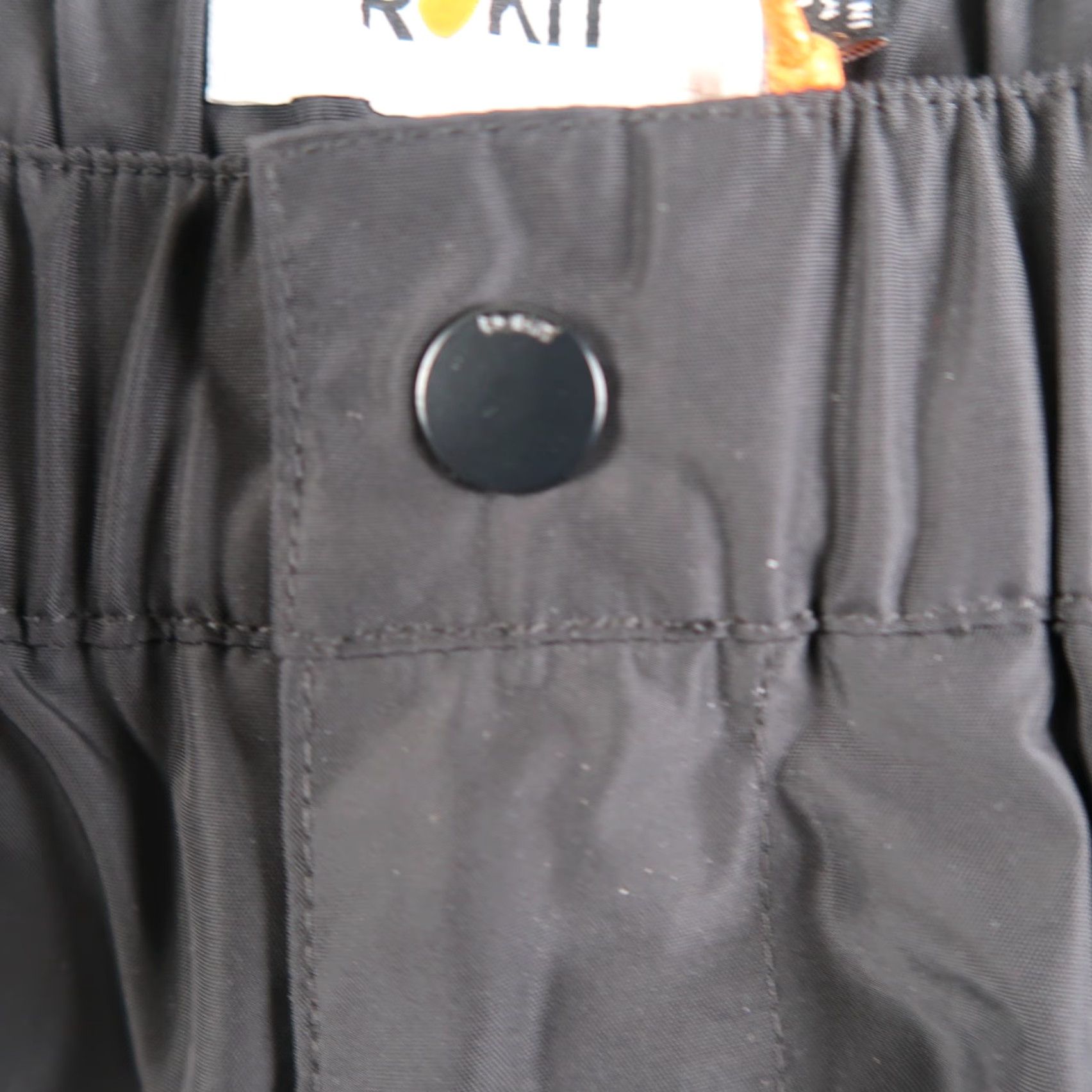 Vintage ROKIT Mens Windbreaker Pants Size L Side Zip Pockets Black Polyester Sports Size US 33 - 5 Thumbnail